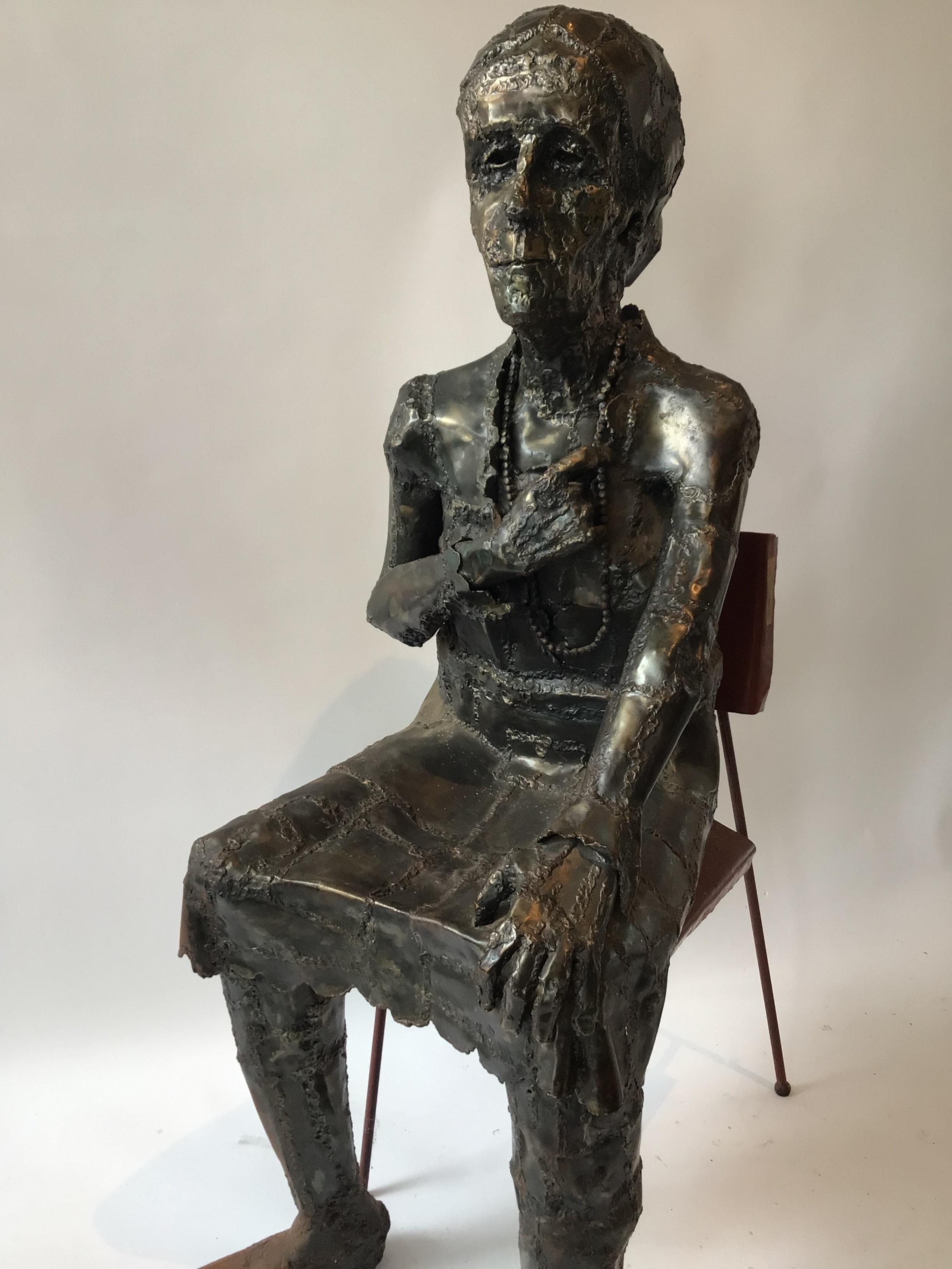 Late 20th Century Large Brutalist Steel Sculpture of Woman Entitled Margaret Murphy by David Brown For Sale