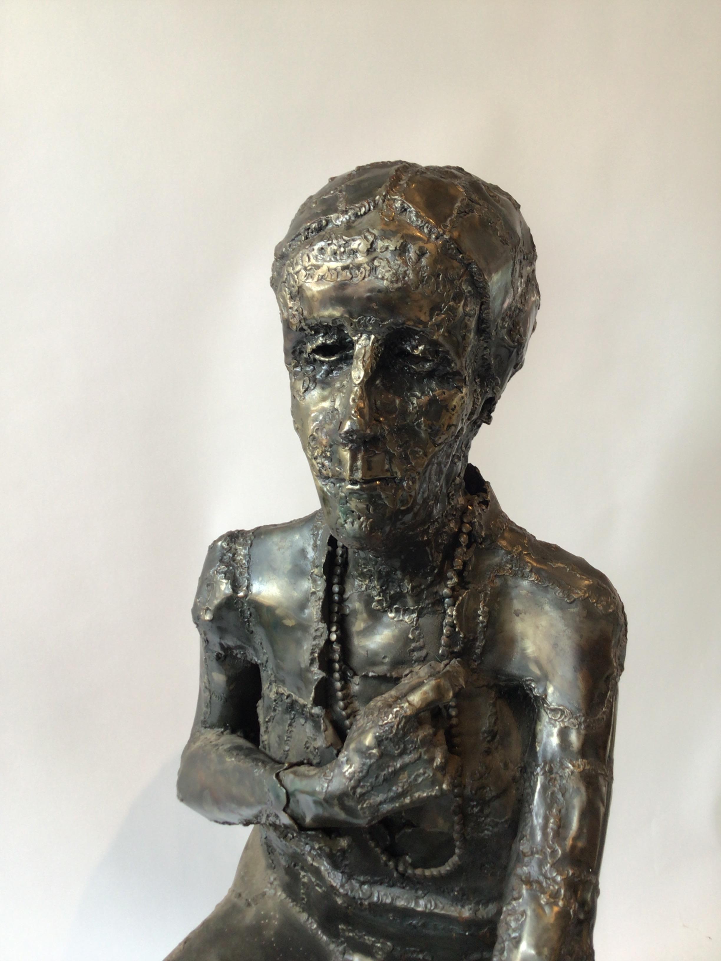 Large Brutalist Steel Sculpture of Woman Entitled Margaret Murphy by David Brown For Sale 2