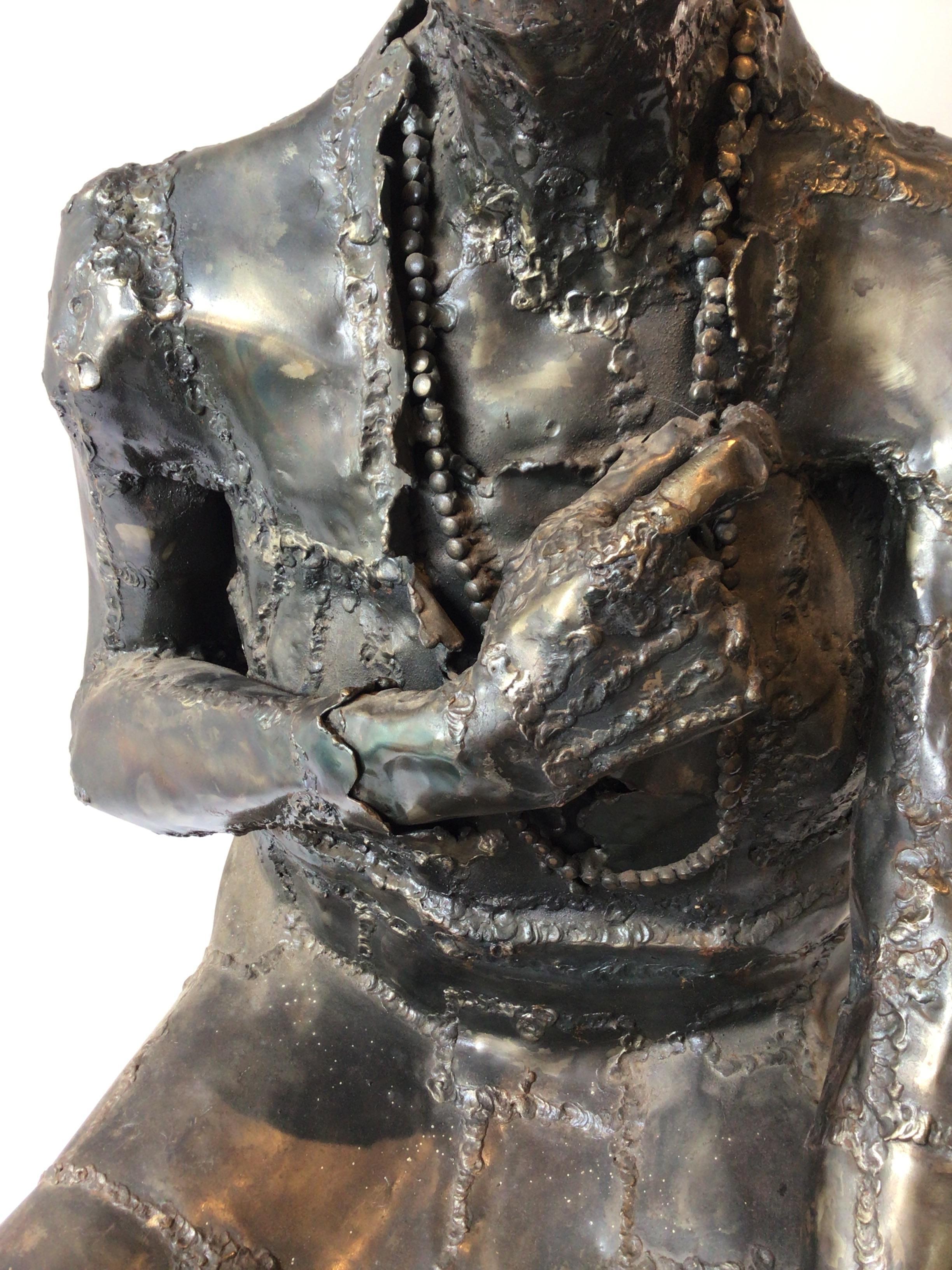 Large Brutalist Steel Sculpture of Woman Entitled Margaret Murphy by David Brown For Sale 3
