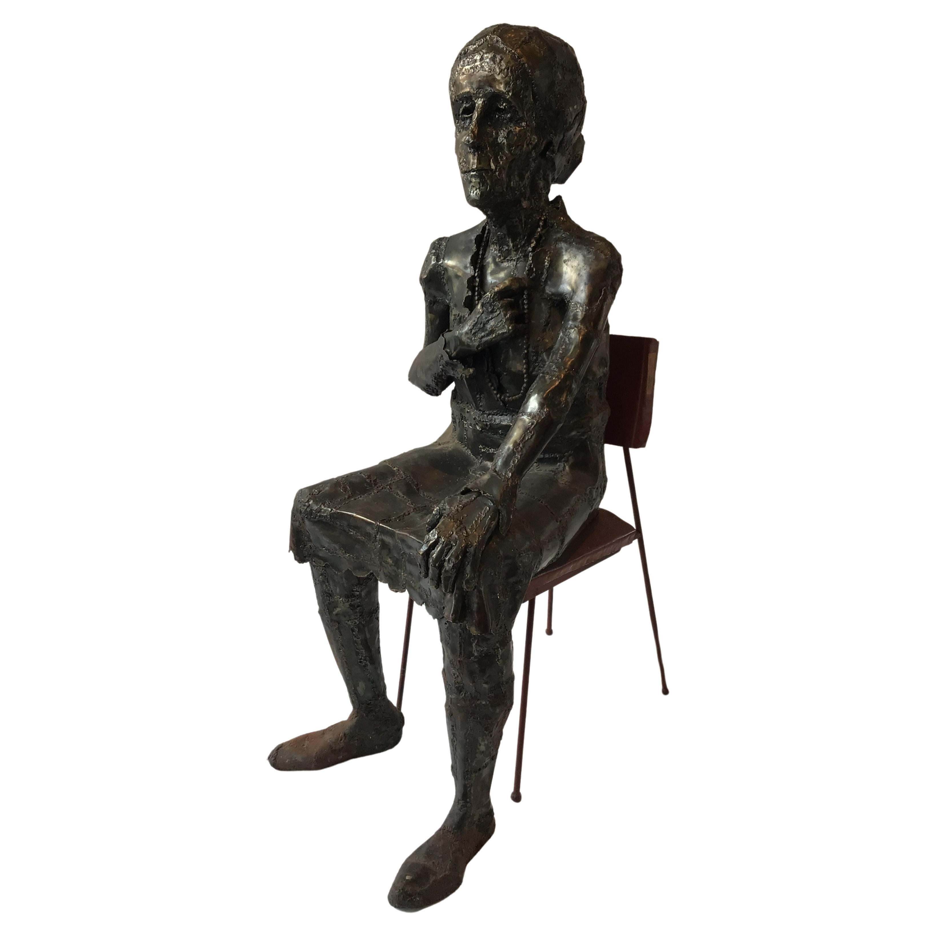 Large Brutalist Steel Sculpture of Woman Entitled Margaret Murphy by David Brown