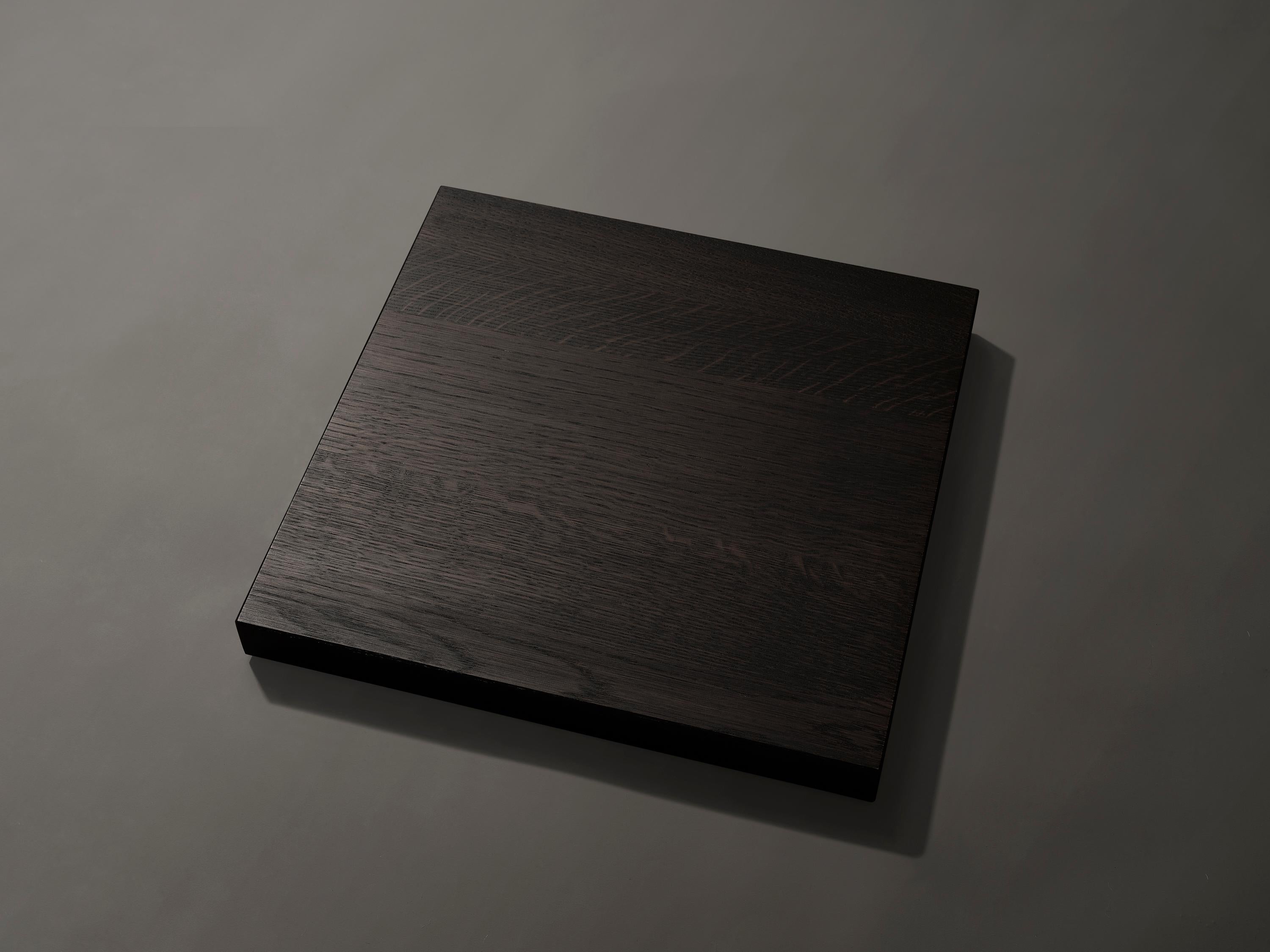 Large Brutalist Table in Solid Dark Brown French Oak - Cadence by Mokko For Sale 4