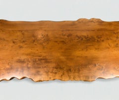 large Brutalist Table In Solid Elm Circa 1960