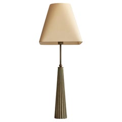 Large Brutalist Table Lamp in Cast Brass, France 1970s