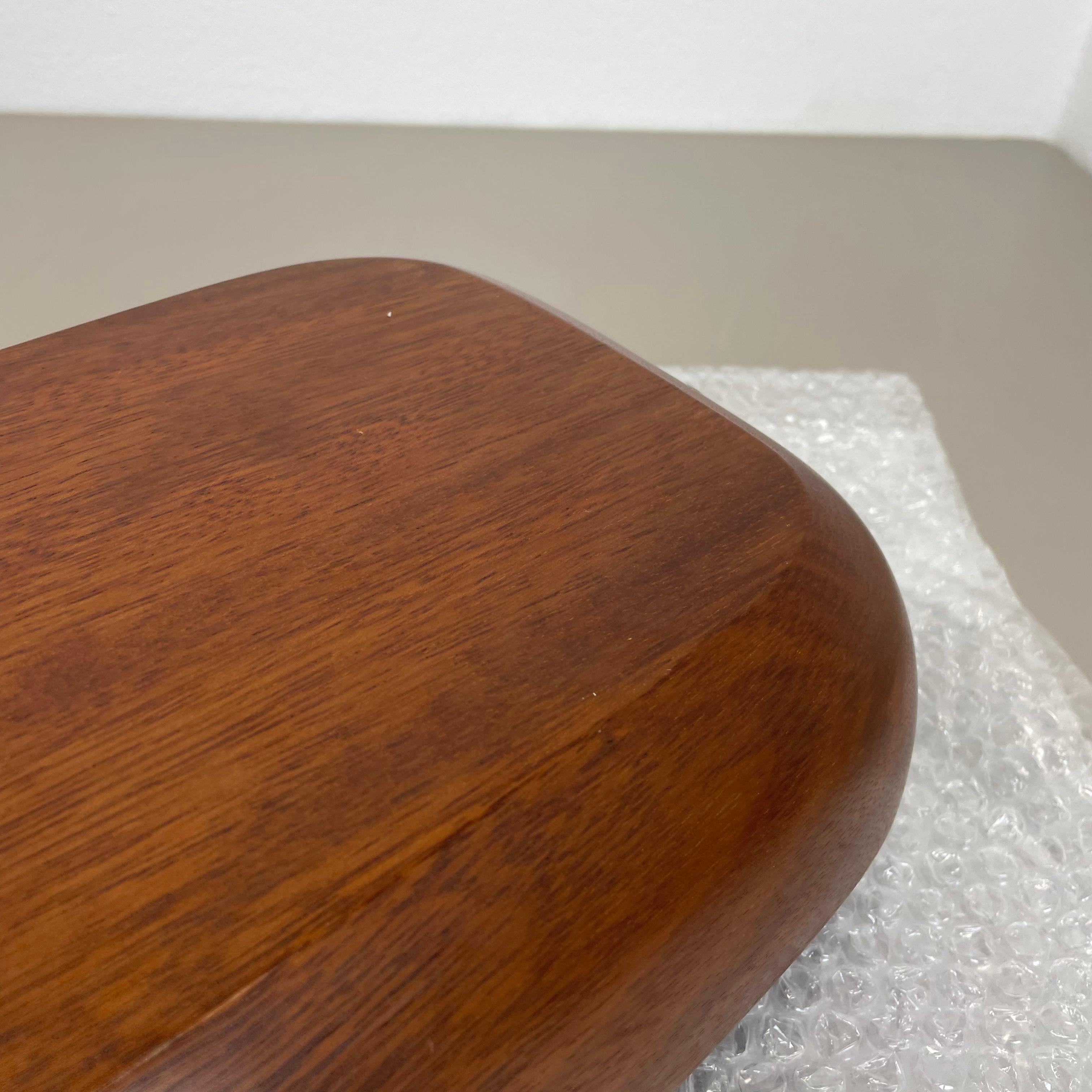 Large brutalist Teak Bowl with Brass Handles by Carl Auböck, Austria, 1950s For Sale 14