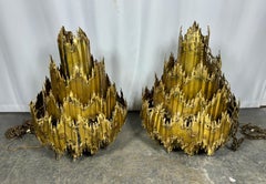 Large Brutalist Torch-Cut Chandelier by Tom Greene, 1960s