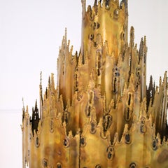Large Brutalist Torch-Cut Chandelier by Tom Greene, 1960s