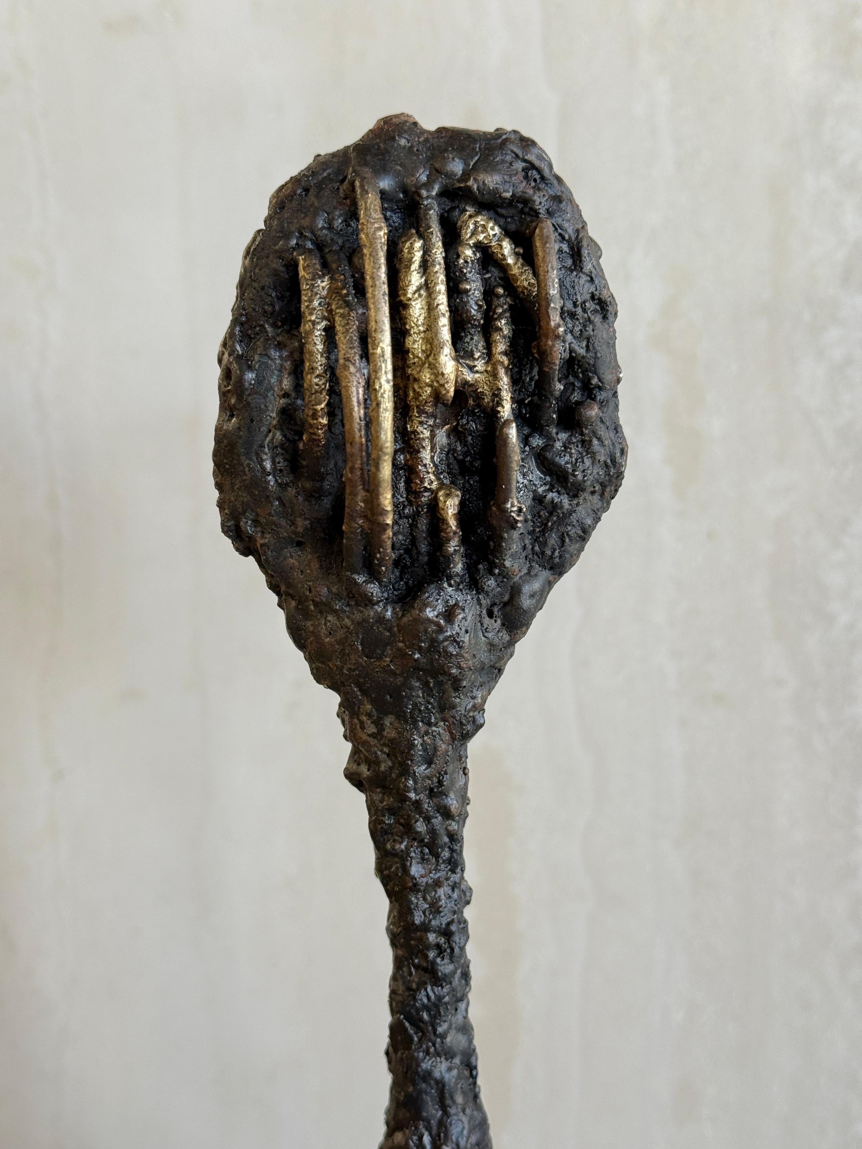 Große brutalistische Skulptur aus Stahl und Bronze von James Bearden (Handgefertigt) im Angebot