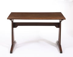 Large Brutalist Trestle Table, France, 1950's