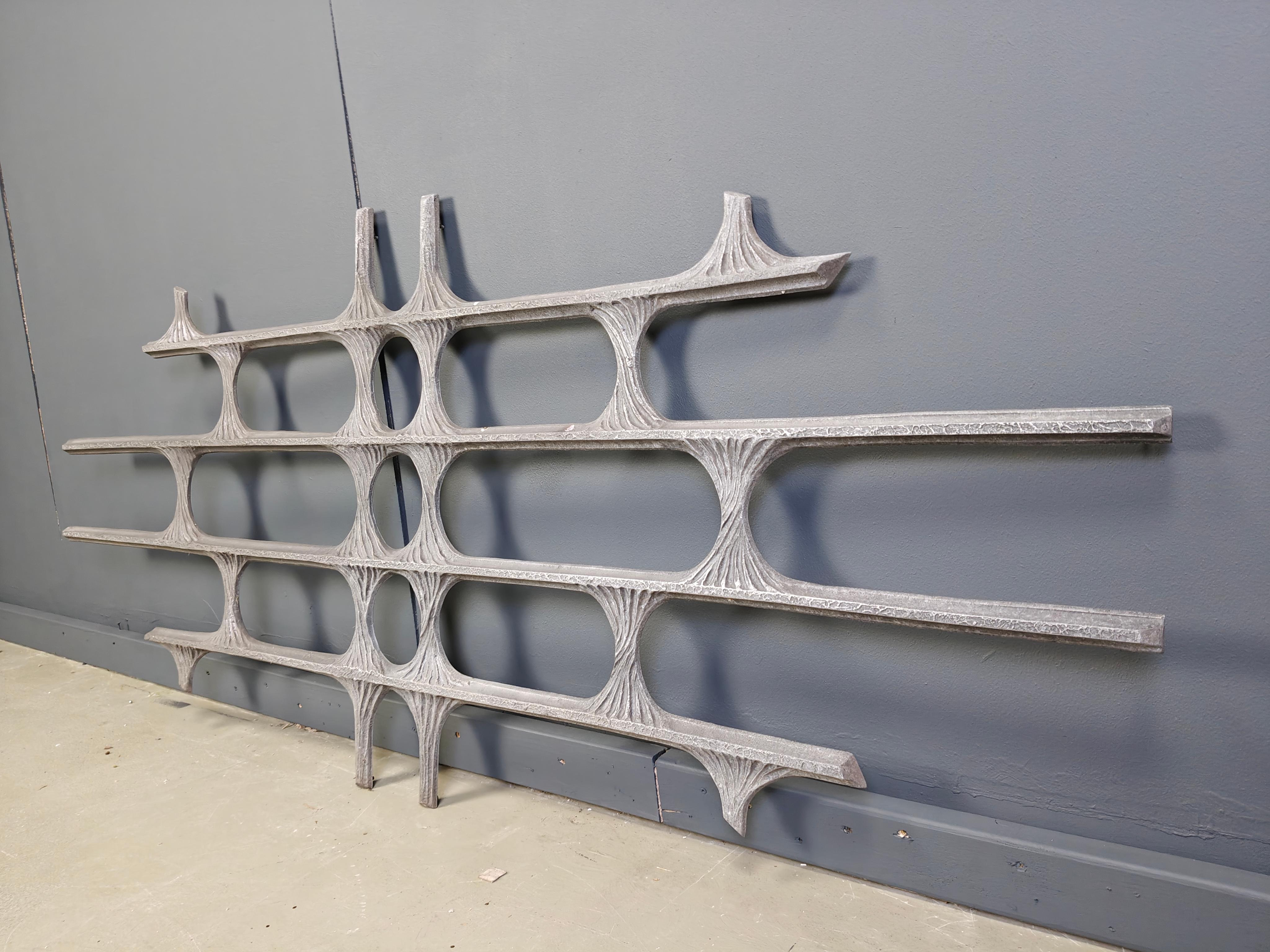 Brutalist Large brutalist wall sculpture, 1970s For Sale