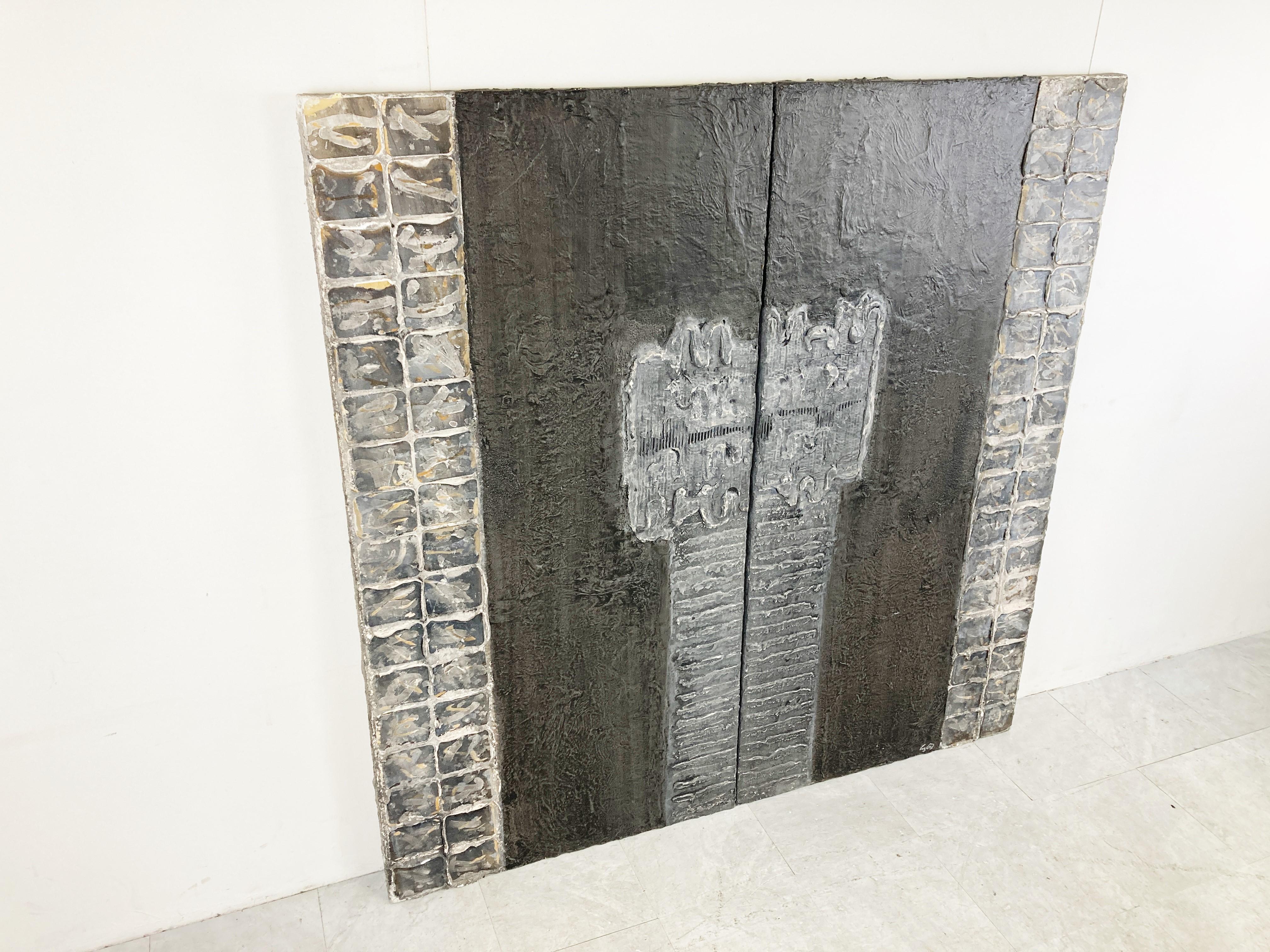 Große brutalistische Wandskulptur, 2000er-Jahre (Brutalismus) im Angebot