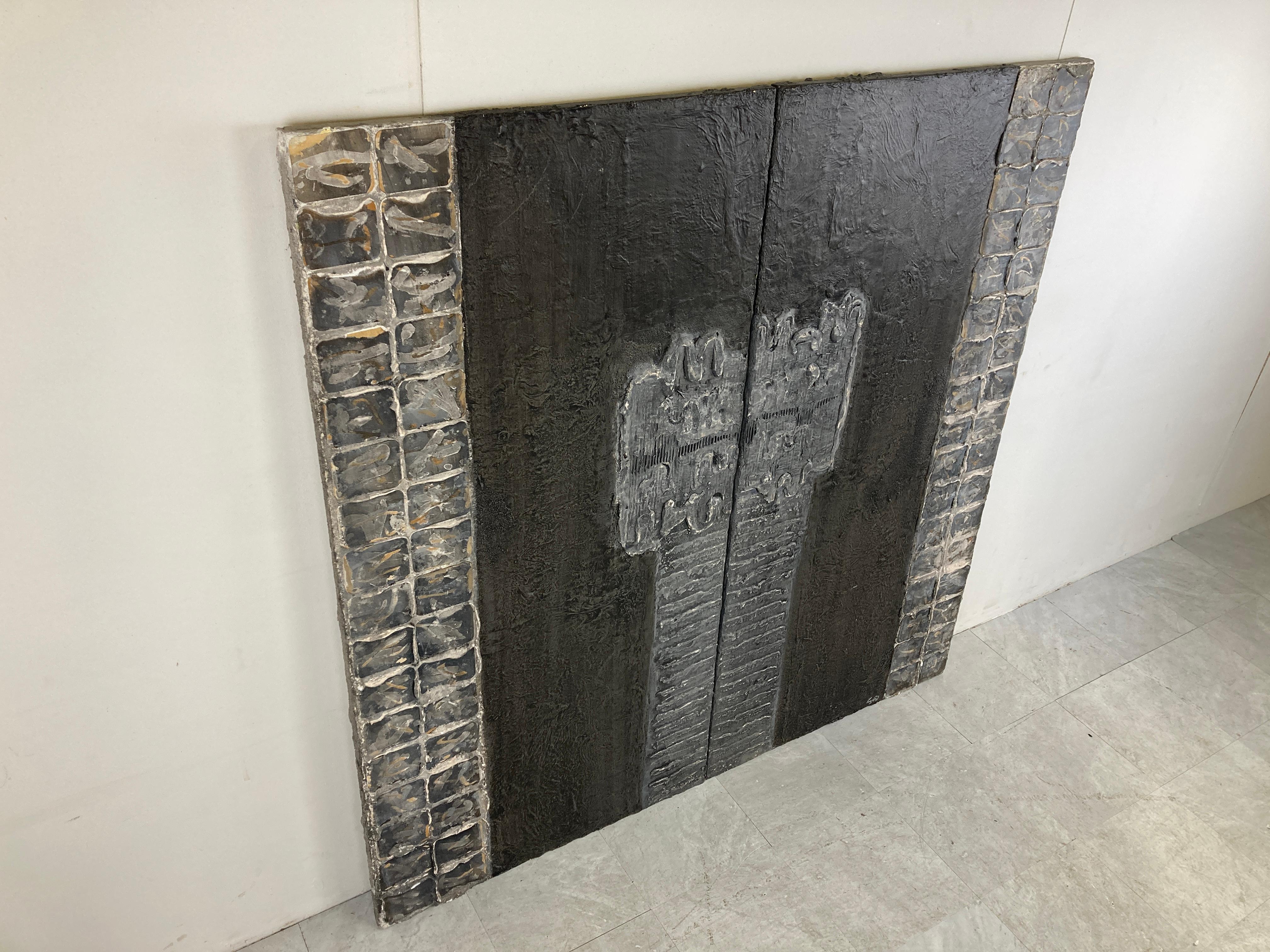 Large Brutalist Wall Sculpture, 2000s For Sale 3