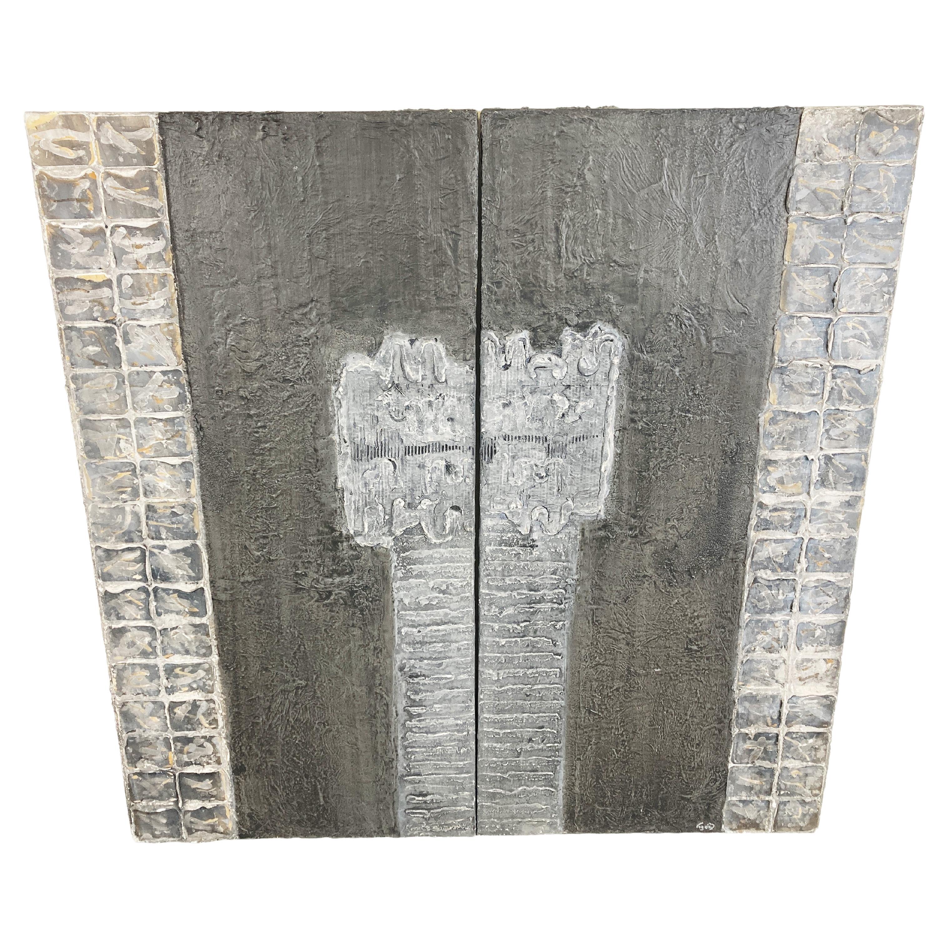 Large Brutalist Wall Sculpture, 2000s For Sale
