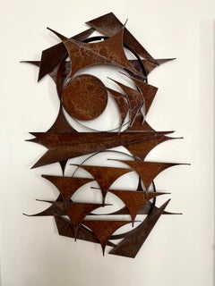 Gran escultura de pared brutalista de Henrik Horst, Dinamarca, años 70