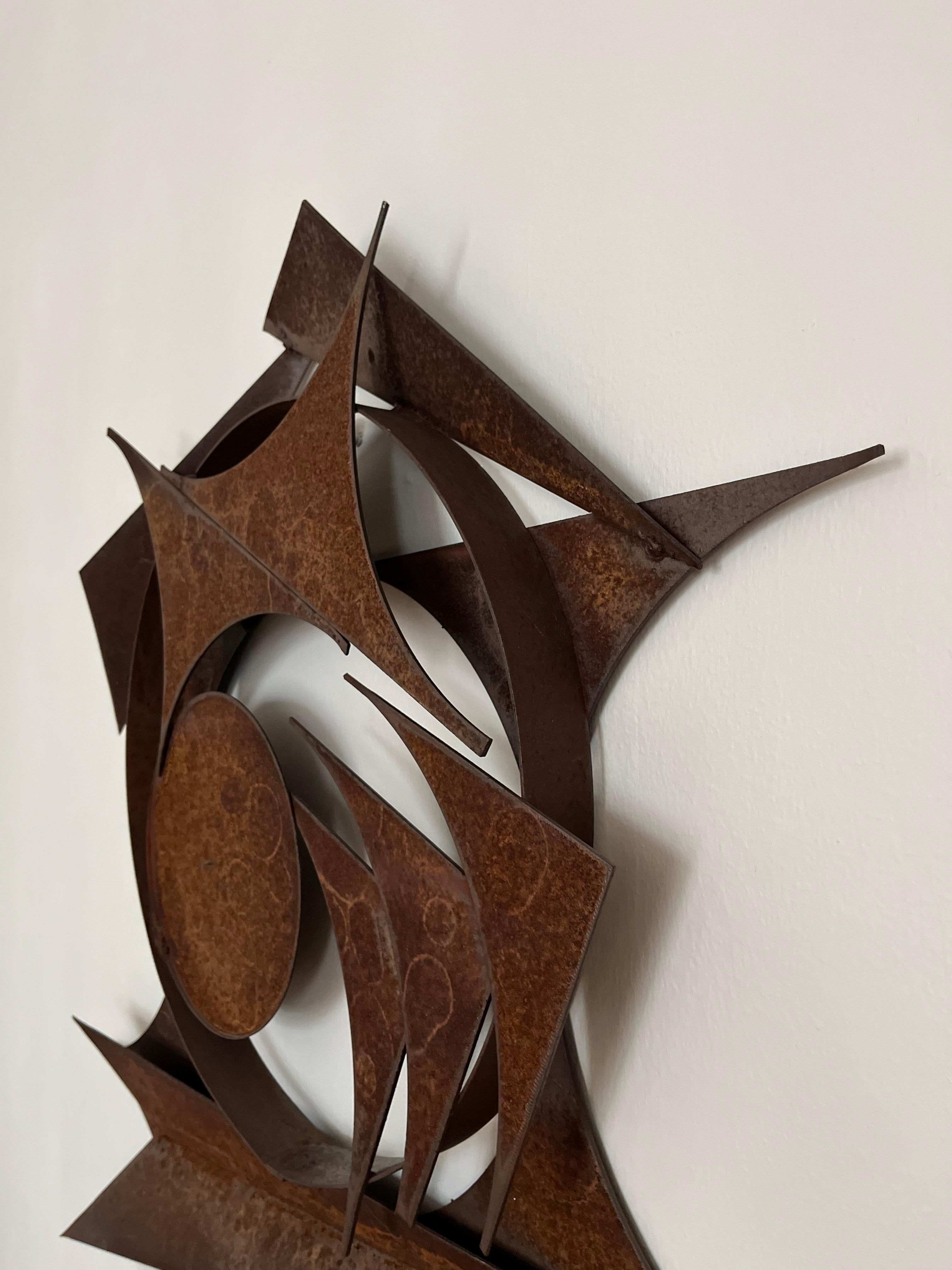 Metal Large Brutalist Wall Sculpture by Henrik Horst, Denmark, 1970s For Sale