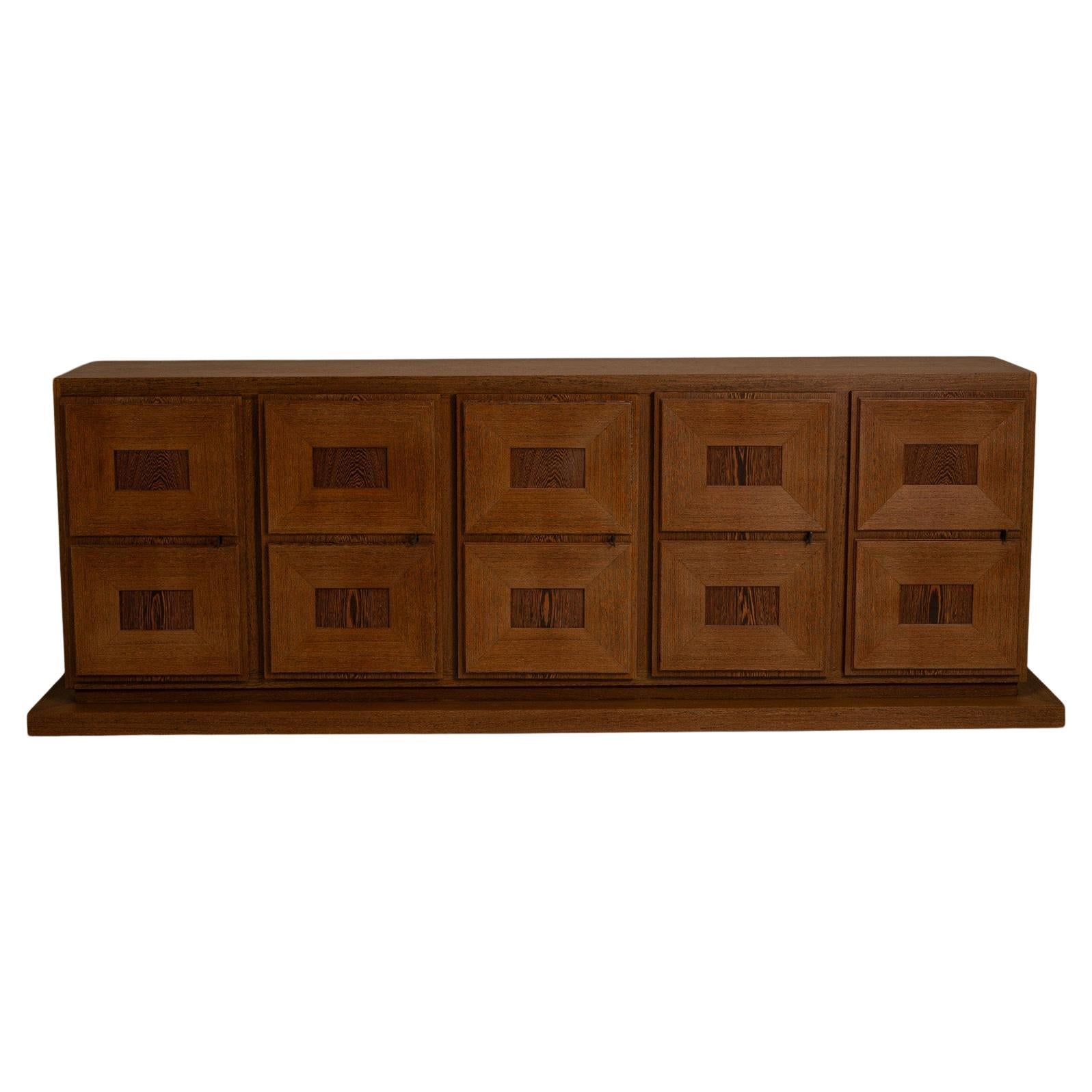 Large Brutalist Wenge Sideboard, Belgium 1970/80s