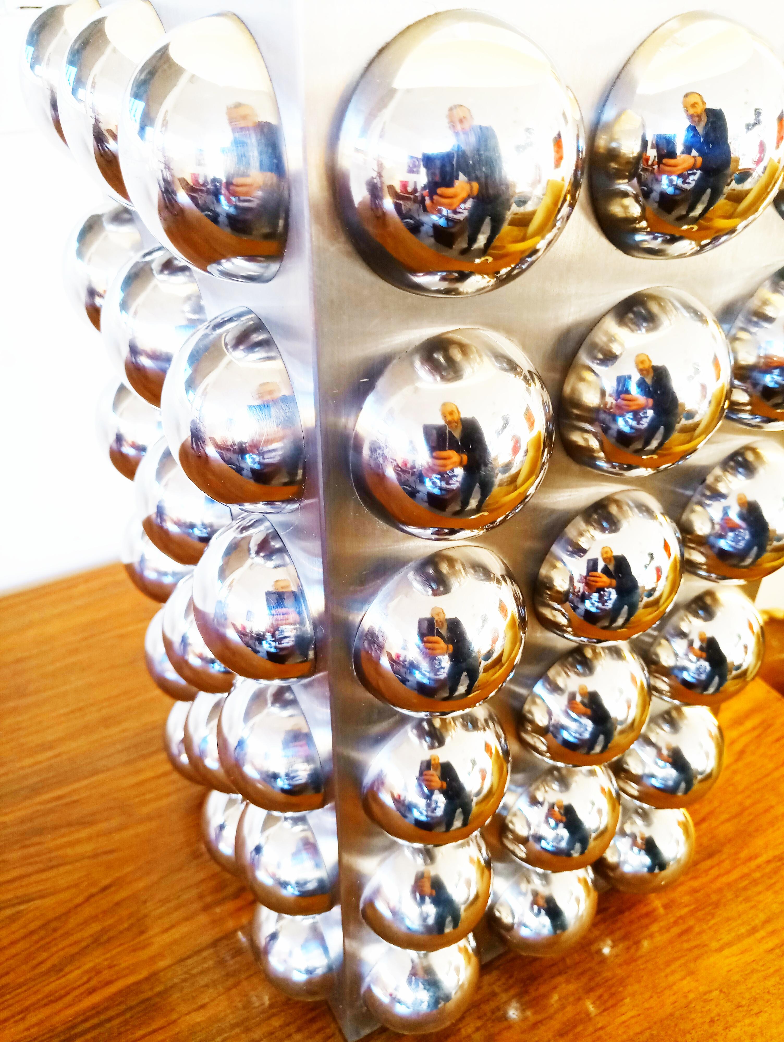 Chrome Grande lampe de table chromée à bulles, France, 1970 en vente