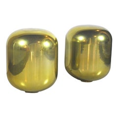 Large Bubble Floor Lamp in Glass Iridato in Gold Color
