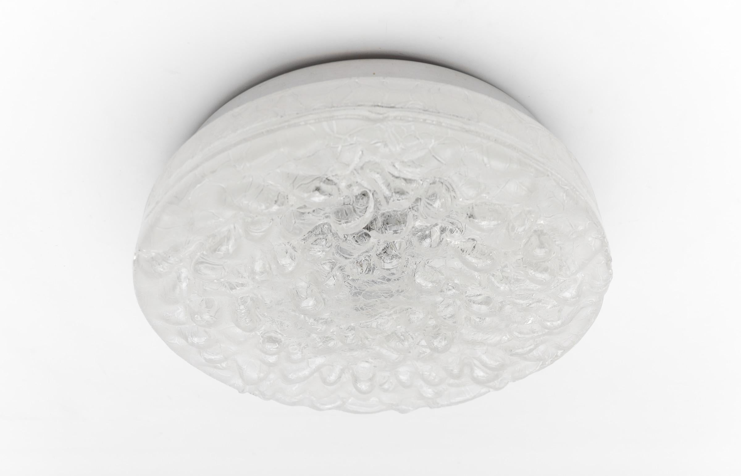 Mid-20th Century Large Bubble Glass Flush Mount from Doria Leuchten, Germany, 1960s For Sale