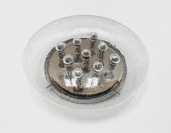 Large Bubble Glass Mushroom Flush Light or Wall Lamp