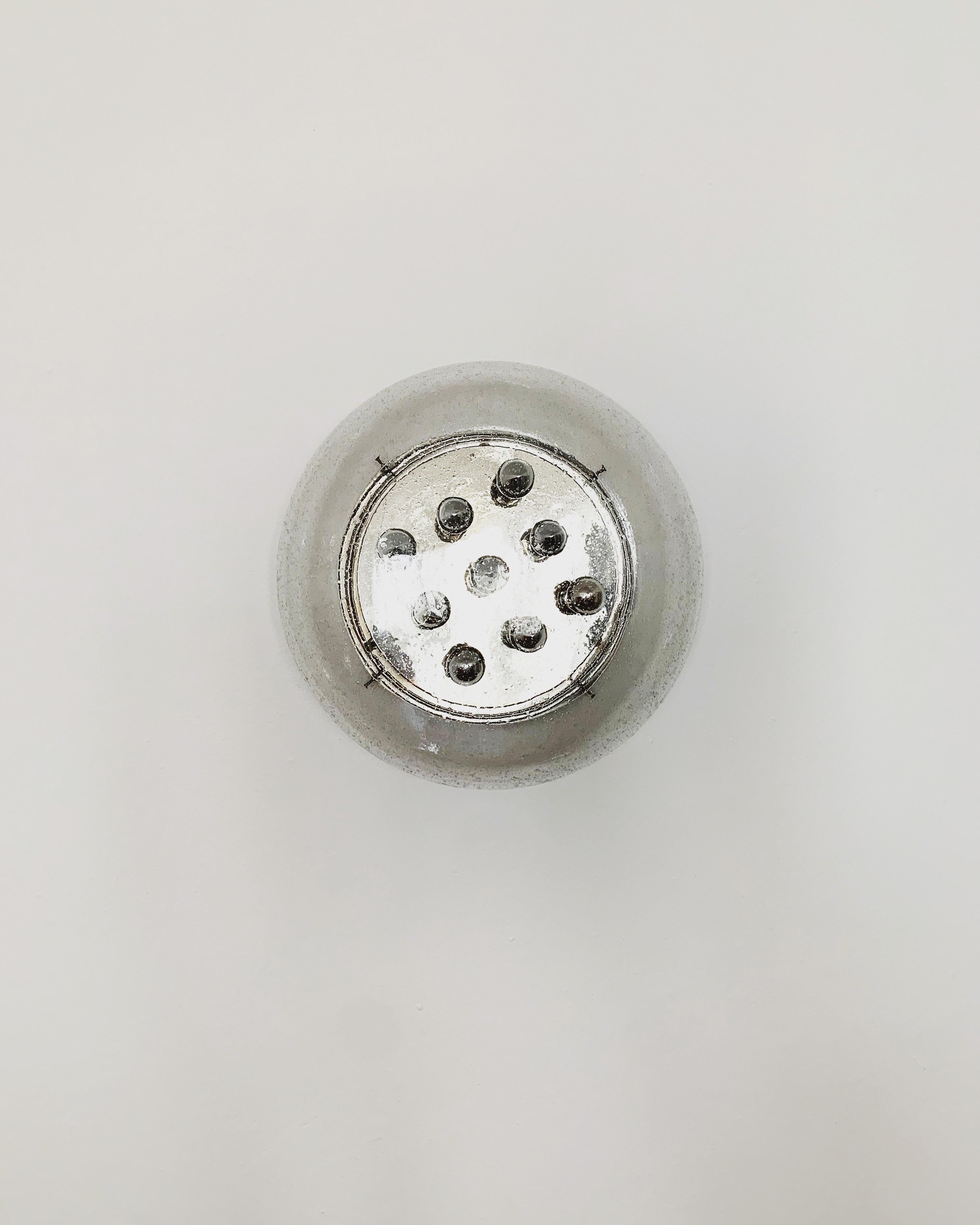 Large Bubble Glass Mushroom Flush Light or Wall Lamp In Good Condition For Sale In München, DE