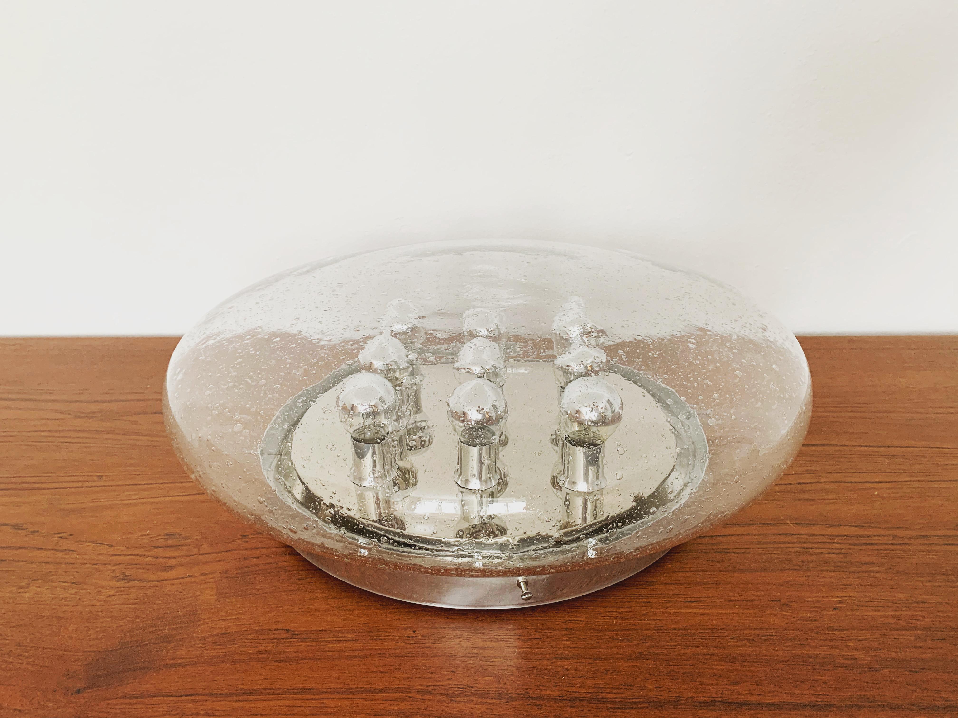 Late 20th Century Large Bubble Glass Mushroom Flush Light or Wall Lamp For Sale