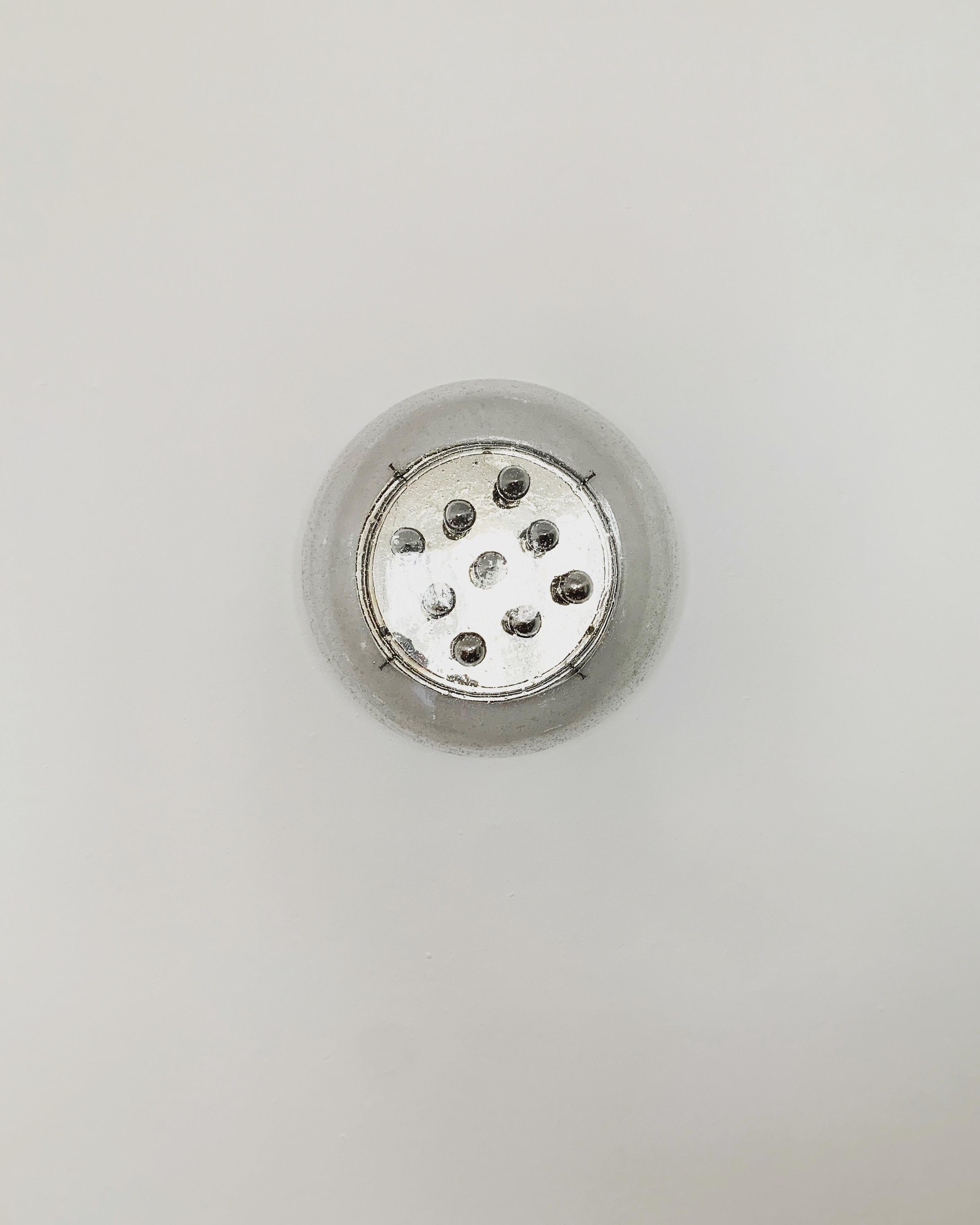Late 20th Century Large Bubble Glass Mushroom Flush Light or Wall Lamp For Sale