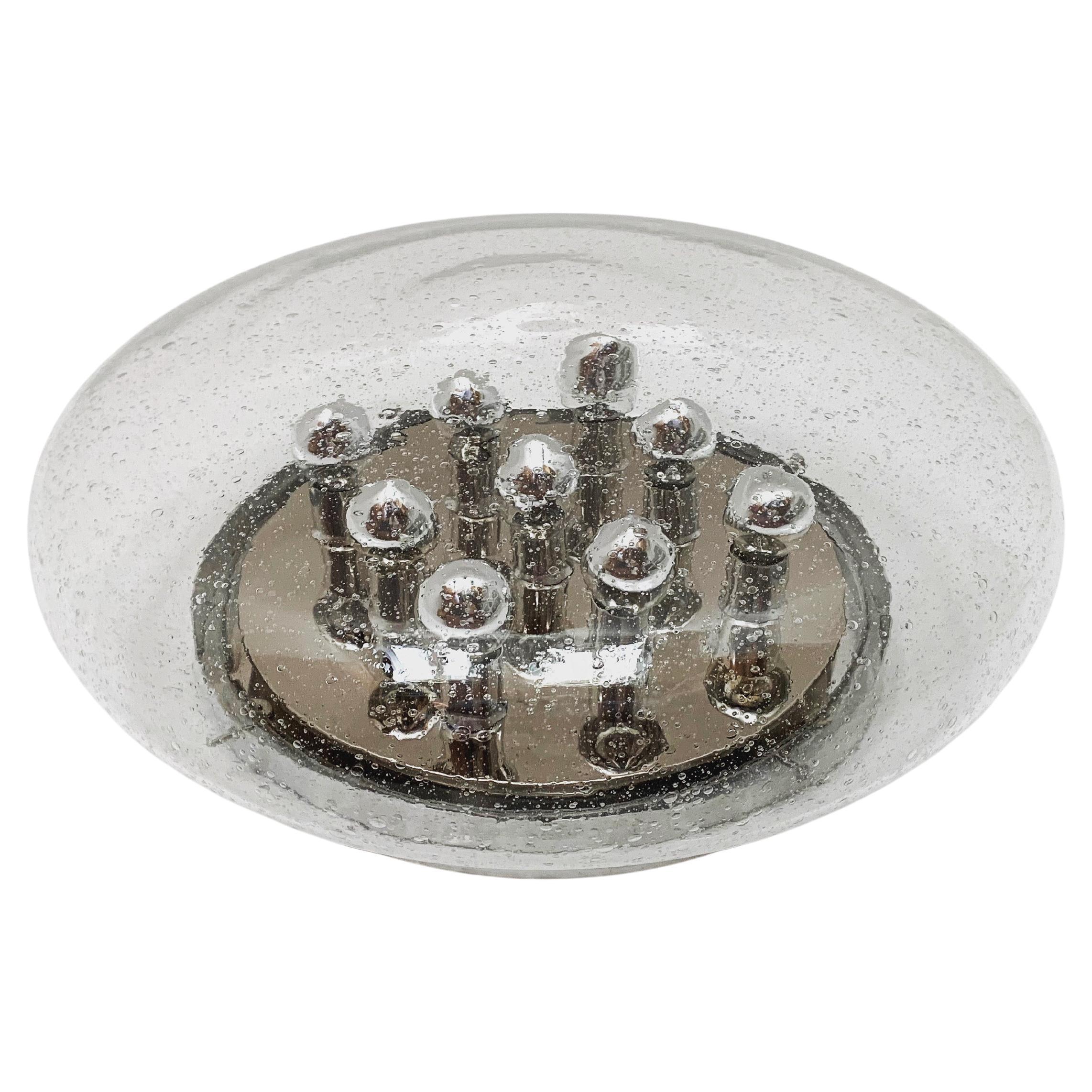 Large Bubble Glass Mushroom Flush Light or Wall Lamp