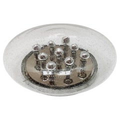 Lampada da incasso o da parete a fungo in vetro a bolle d'aria di grandi dimensioni