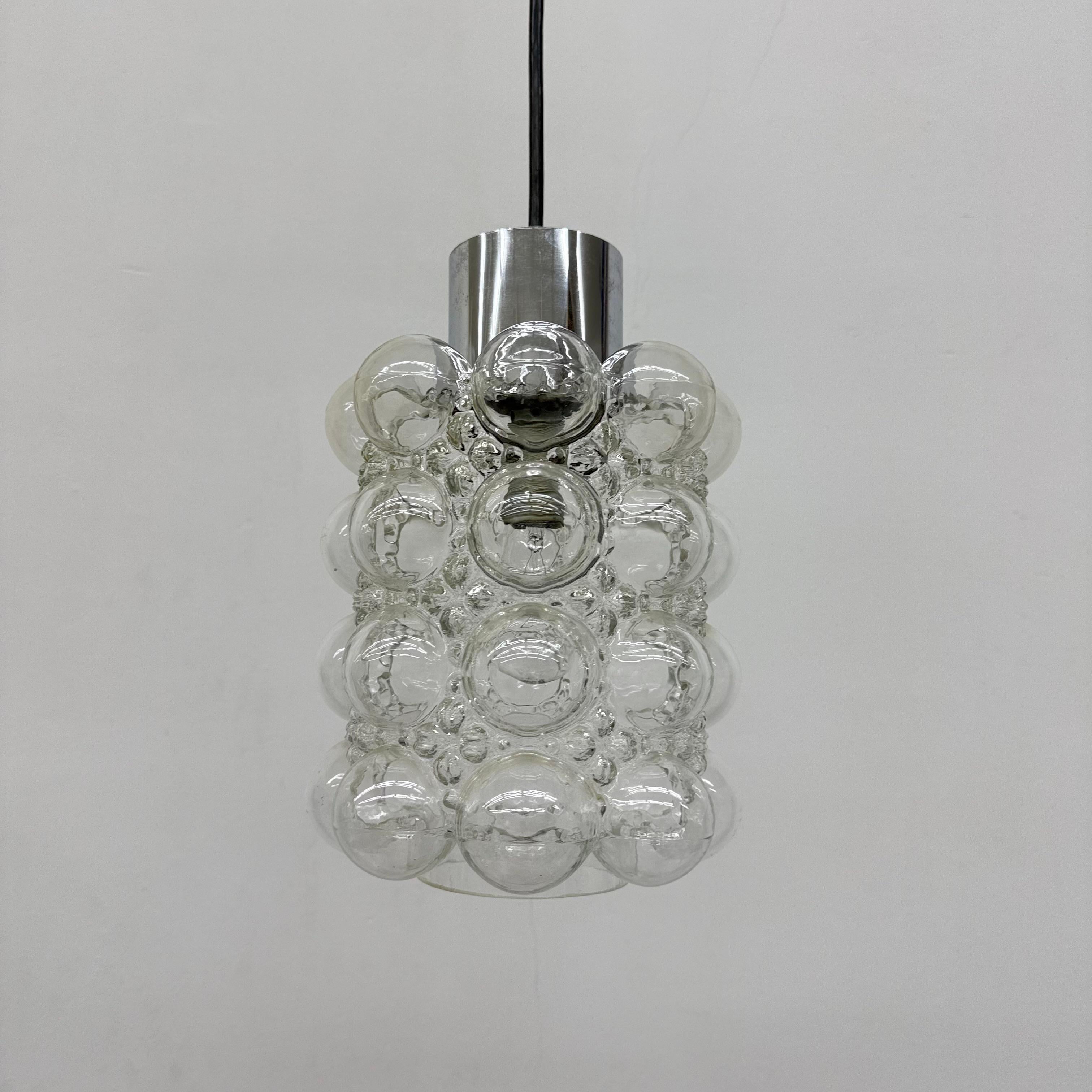 Large Bubble Glass Pendant by Helena Tynell for Limburg, Germany, 1970s For Sale 4