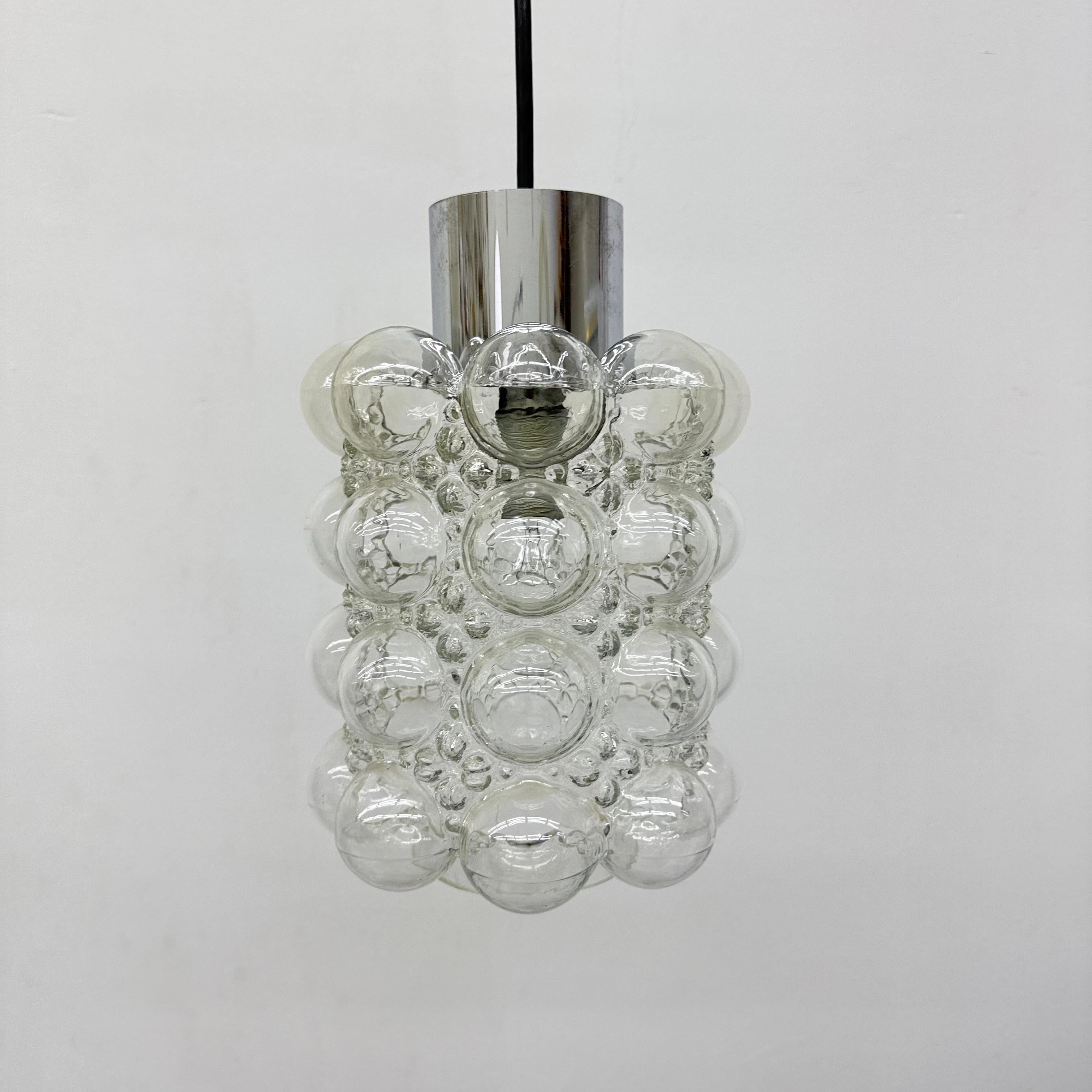 Large Bubble Glass Pendant by Helena Tynell for Limburg, Germany, 1970s For Sale 6
