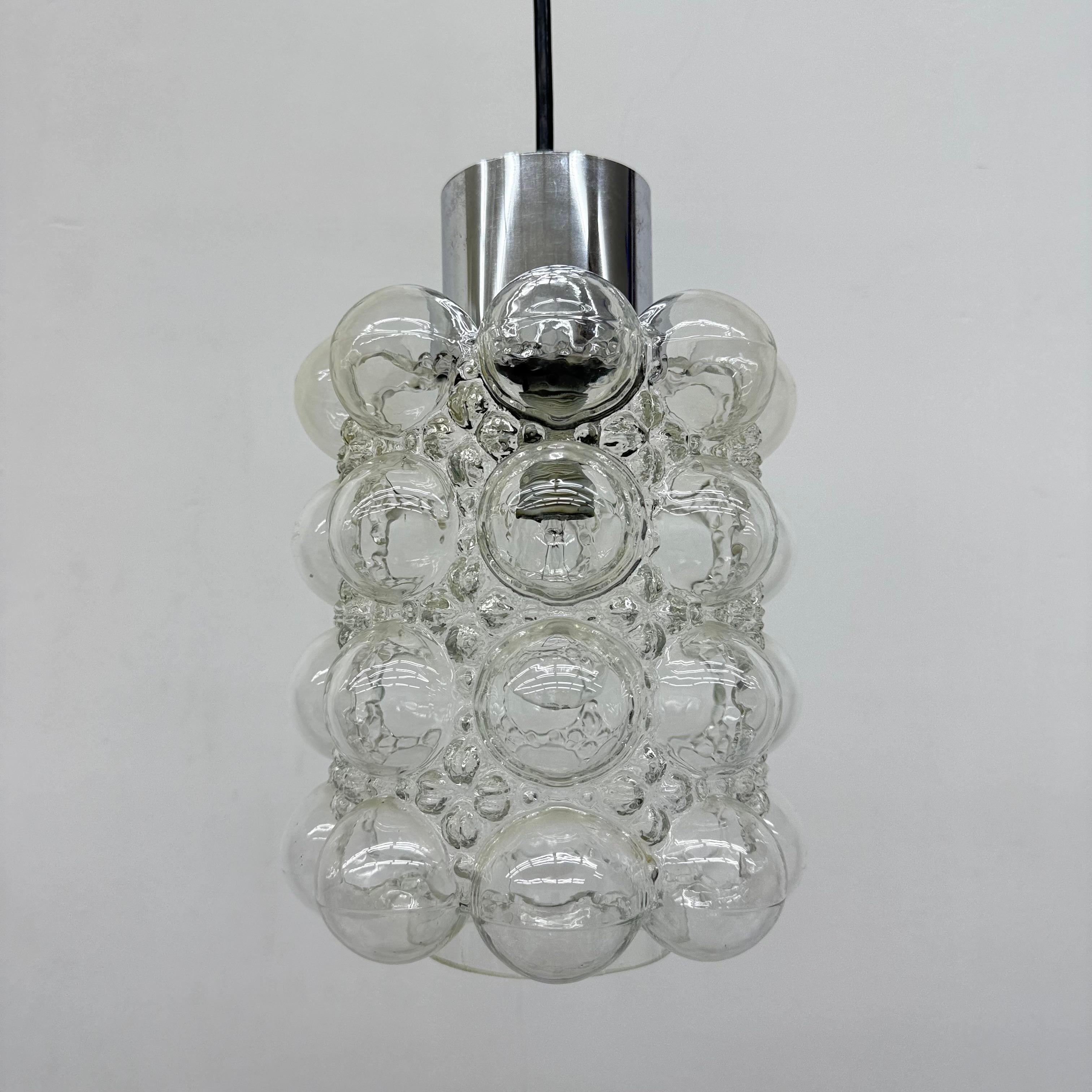 Large Bubble Glass Pendant by Helena Tynell for Limburg, Germany, 1970s For Sale 7