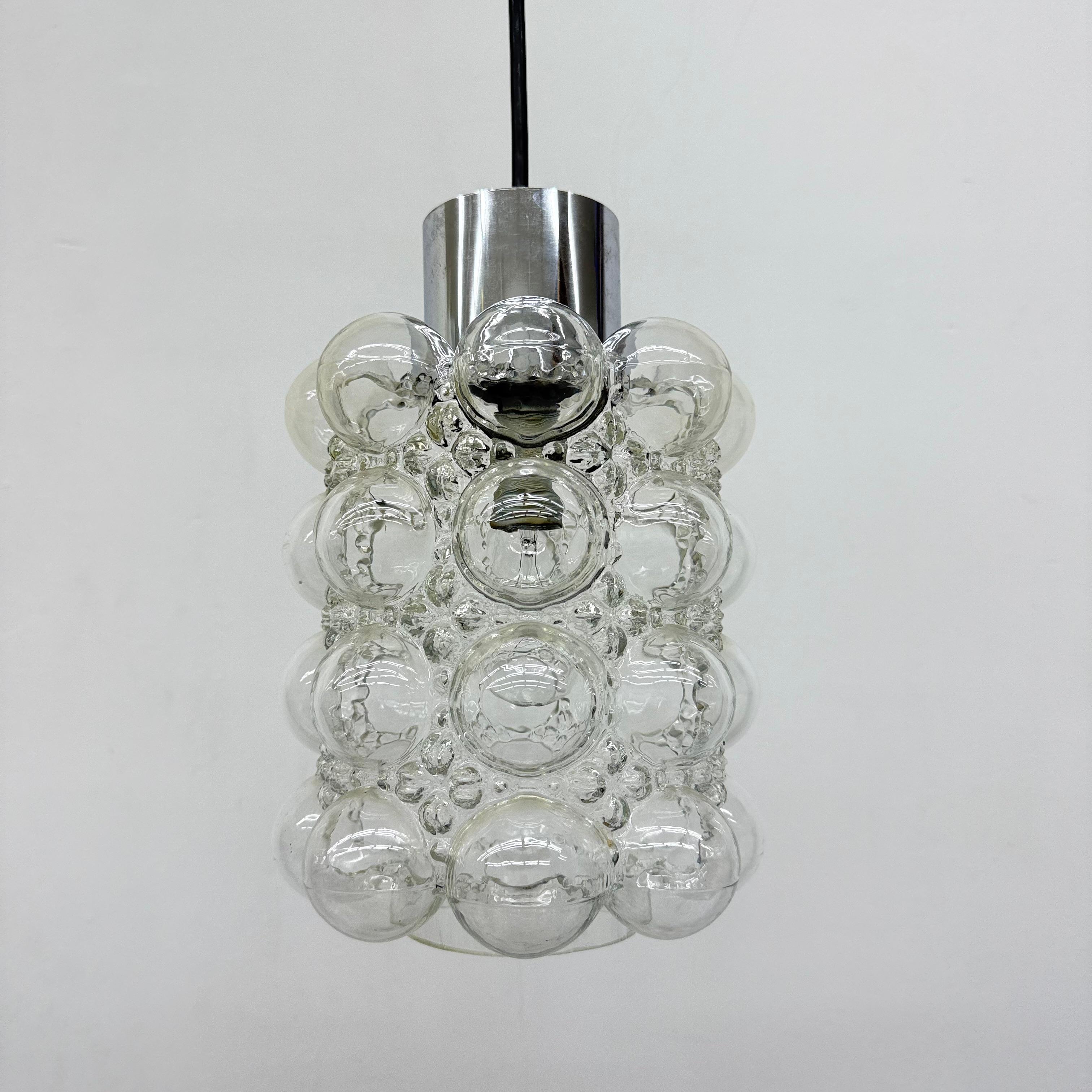 Large Bubble Glass Pendant by Helena Tynell for Limburg, Germany, 1970s For Sale 8