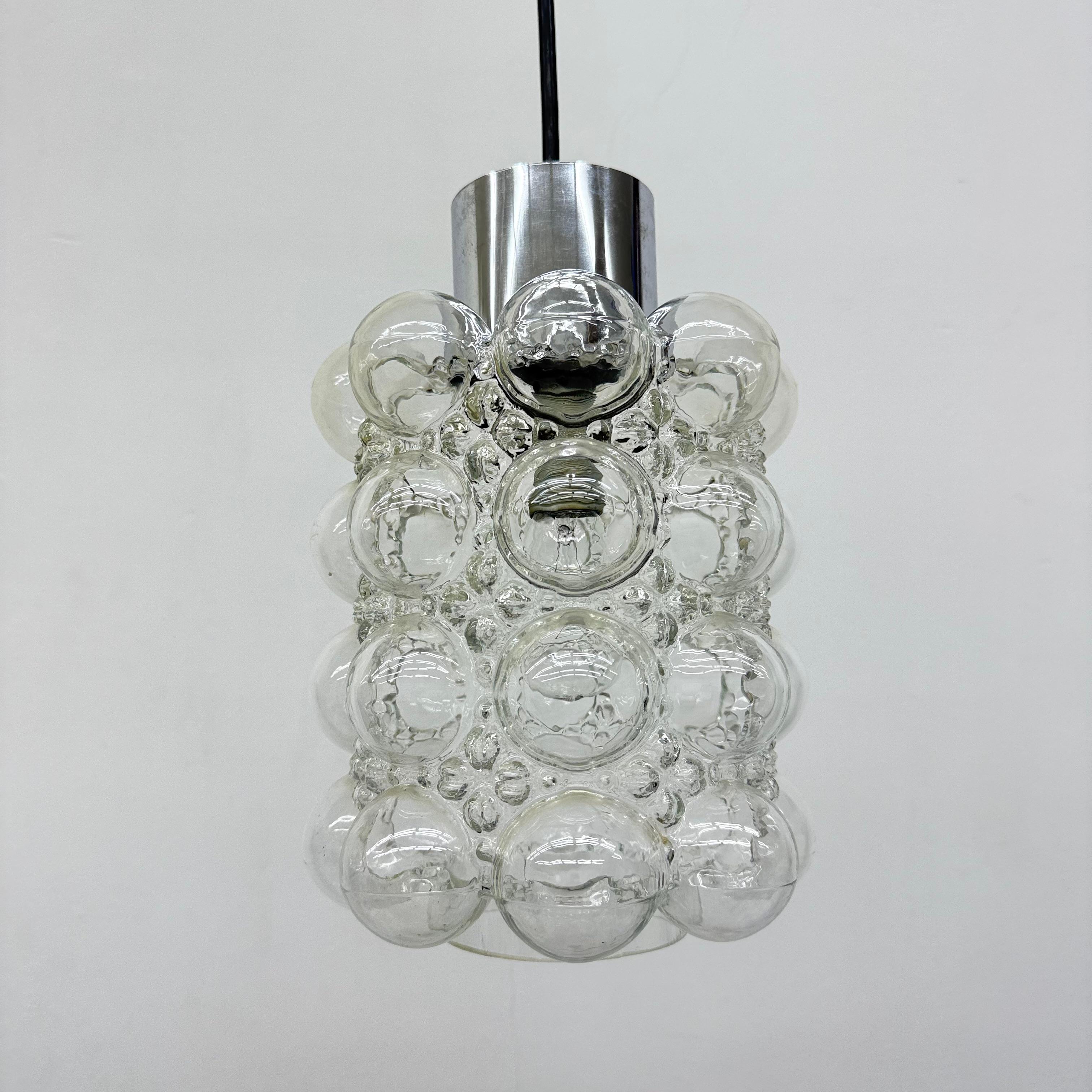 Large Bubble Glass Pendant by Helena Tynell for Limburg, Germany, 1970s For Sale 9