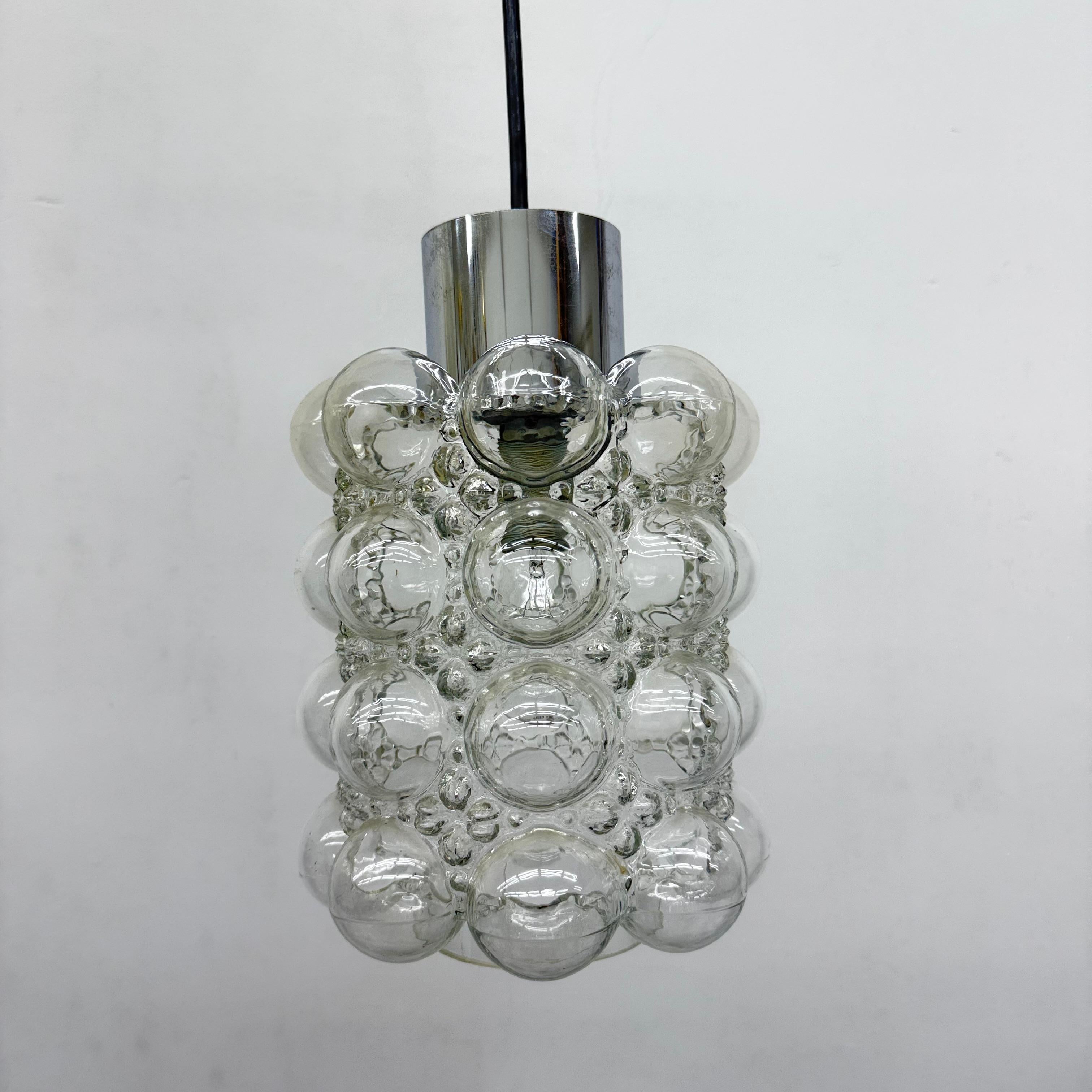 Large Bubble Glass Pendant by Helena Tynell for Limburg, Germany, 1970s For Sale 11