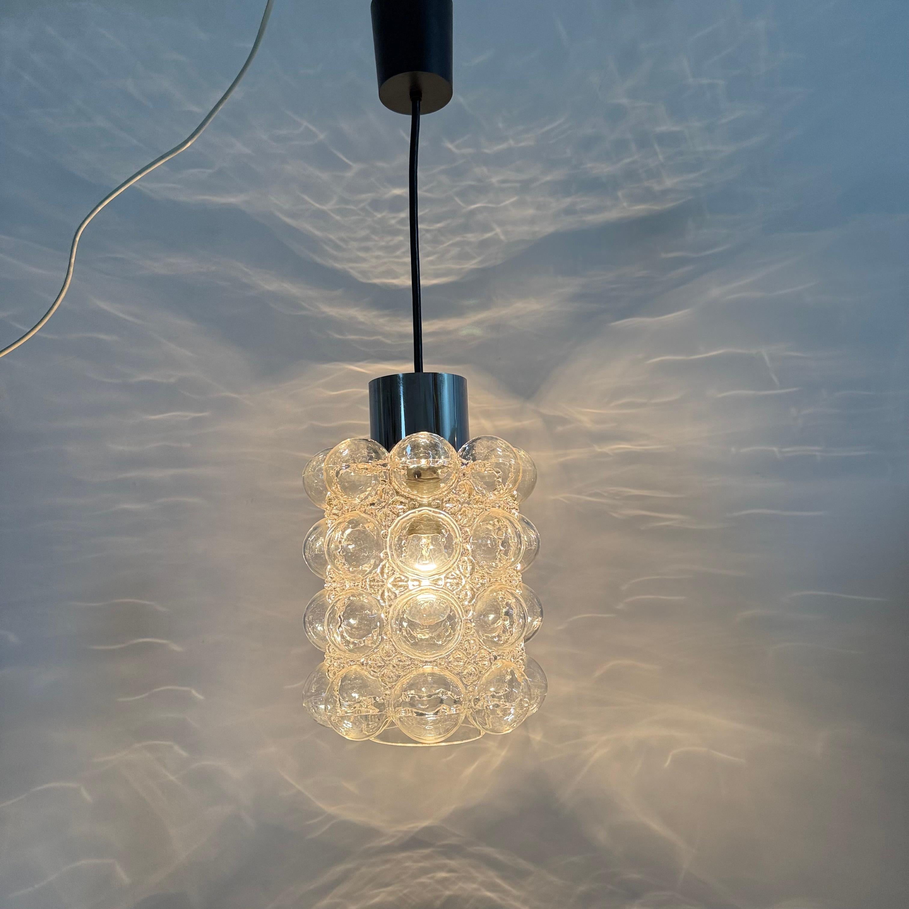 Mid-Century Modern Large Bubble Glass Pendant by Helena Tynell for Limburg, Germany, 1970s For Sale