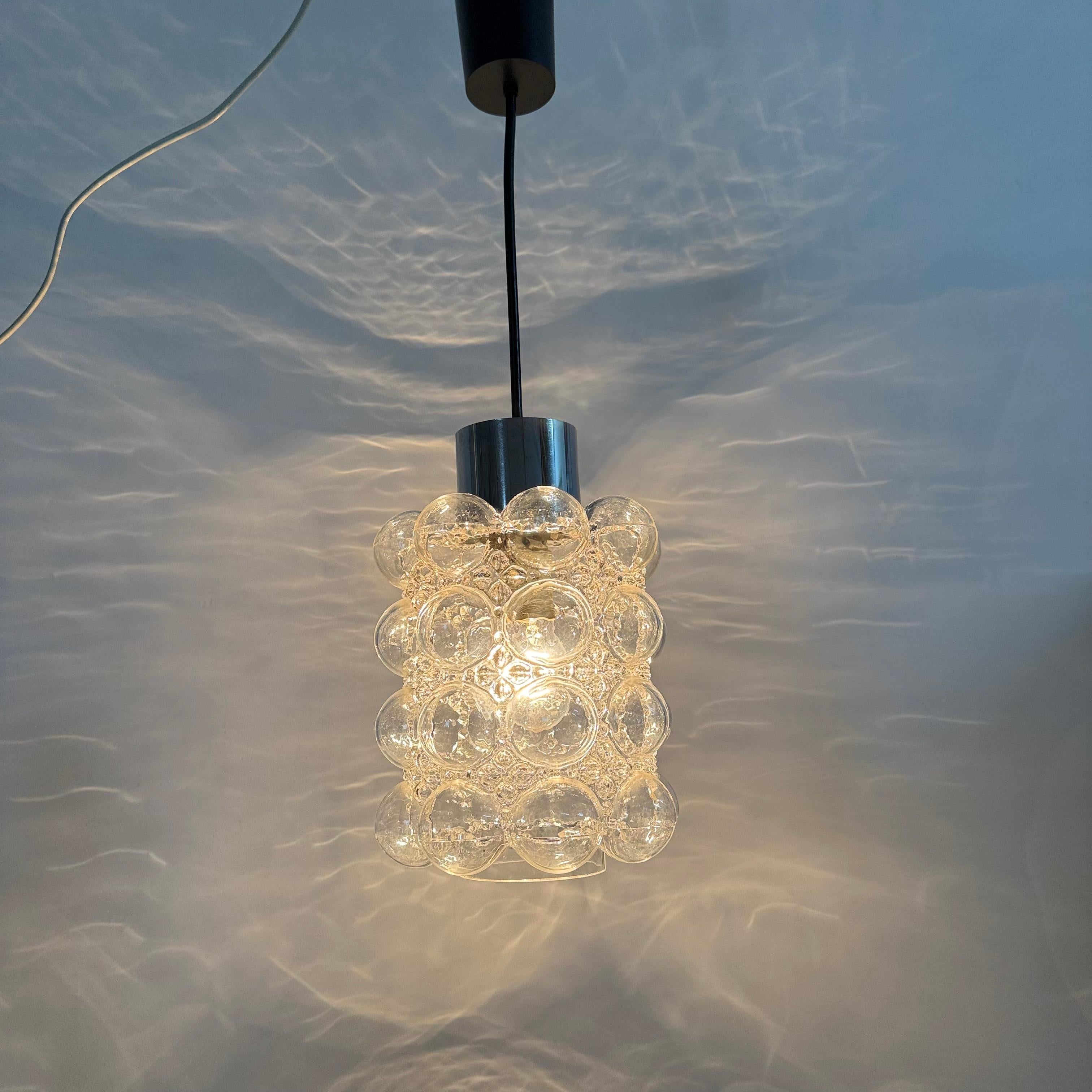 Large Bubble Glass Pendant by Helena Tynell for Limburg, Germany, 1970s In Good Condition For Sale In Delft, NL