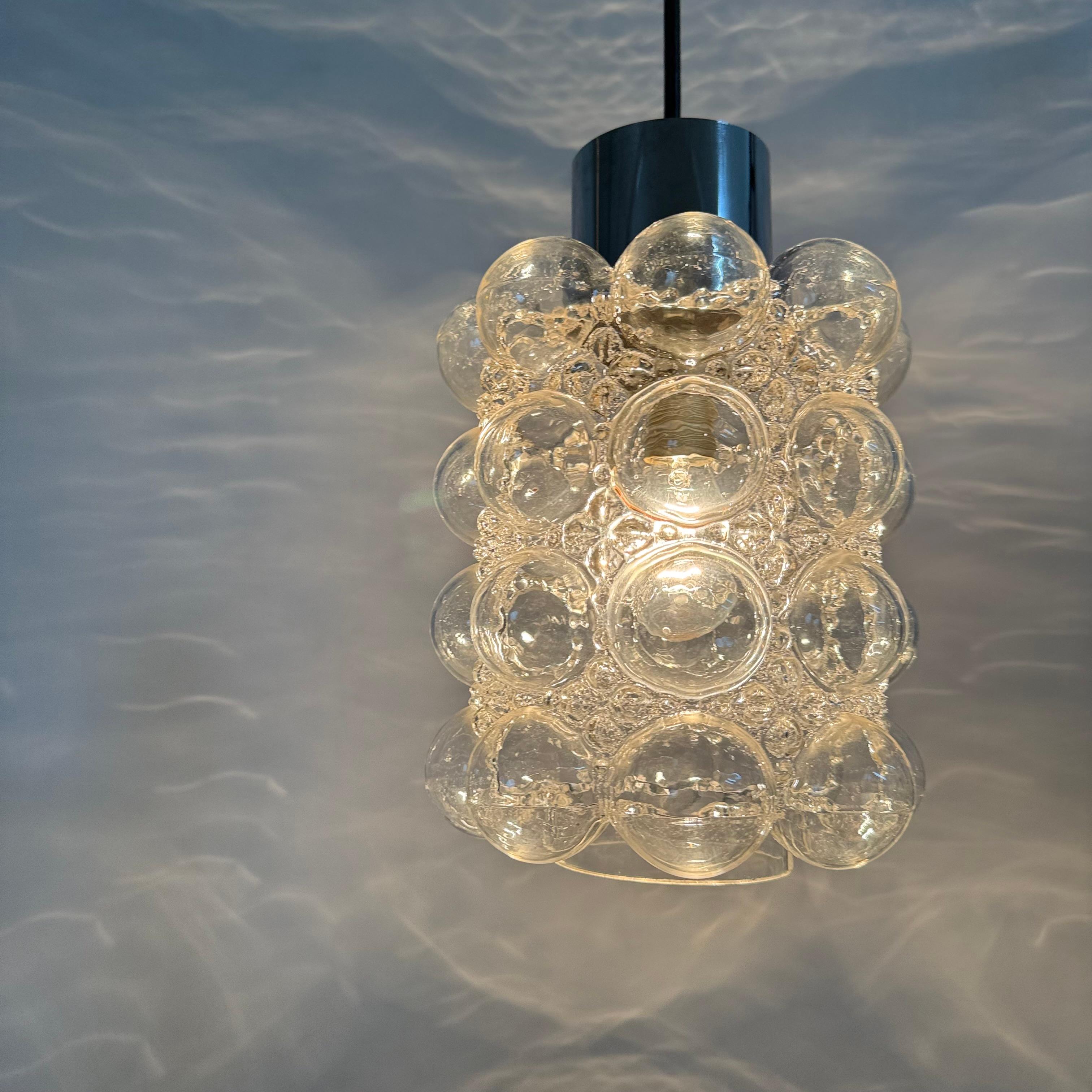 Late 20th Century Large Bubble Glass Pendant by Helena Tynell for Limburg, Germany, 1970s For Sale