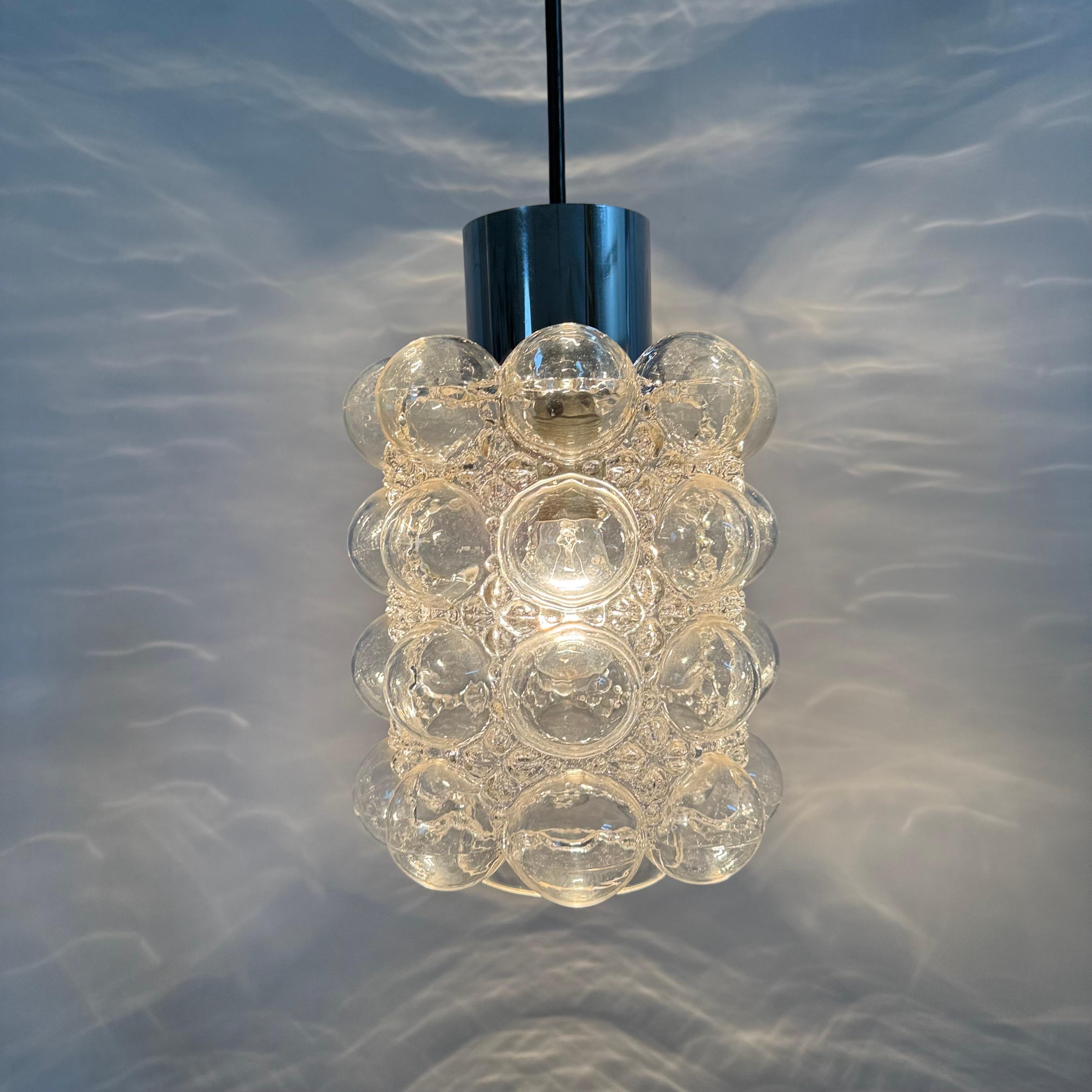 Large Bubble Glass Pendant by Helena Tynell for Limburg, Germany, 1970s For Sale 1