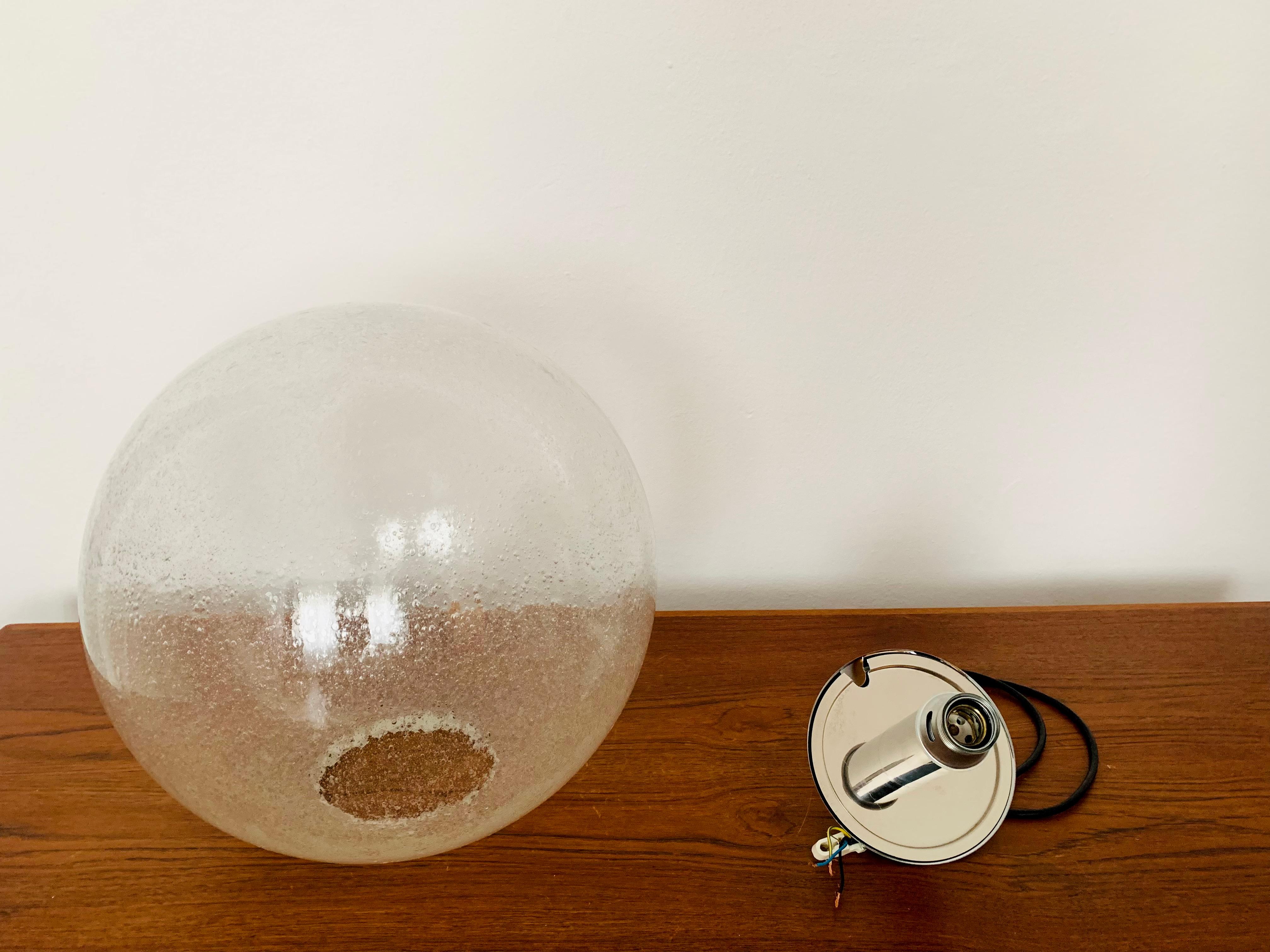 Large Bubble Glass Pendant Lamp by Peill and Putzler For Sale 3