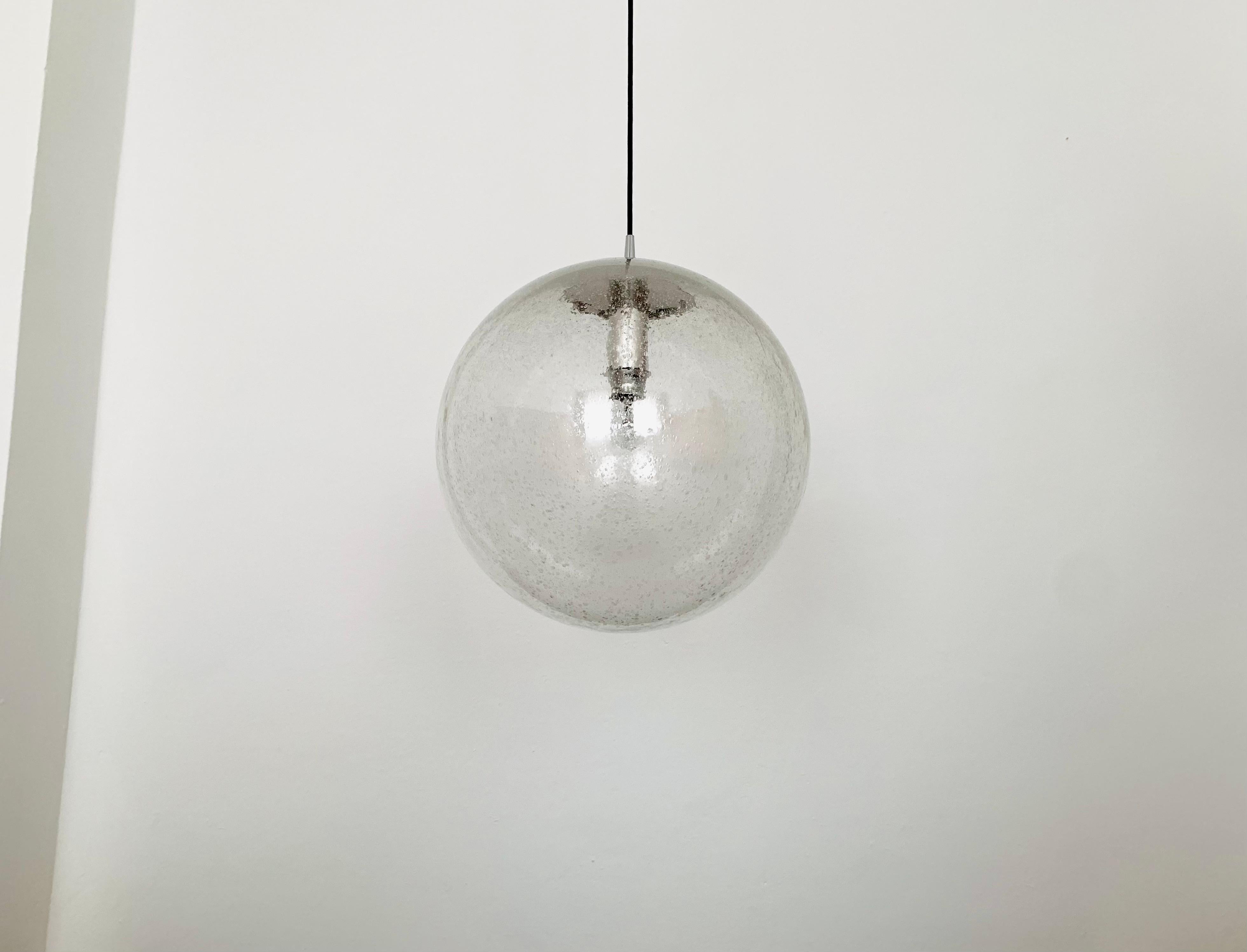 Space Age Large Bubble Glass Pendant Lamp by Peill and Putzler For Sale
