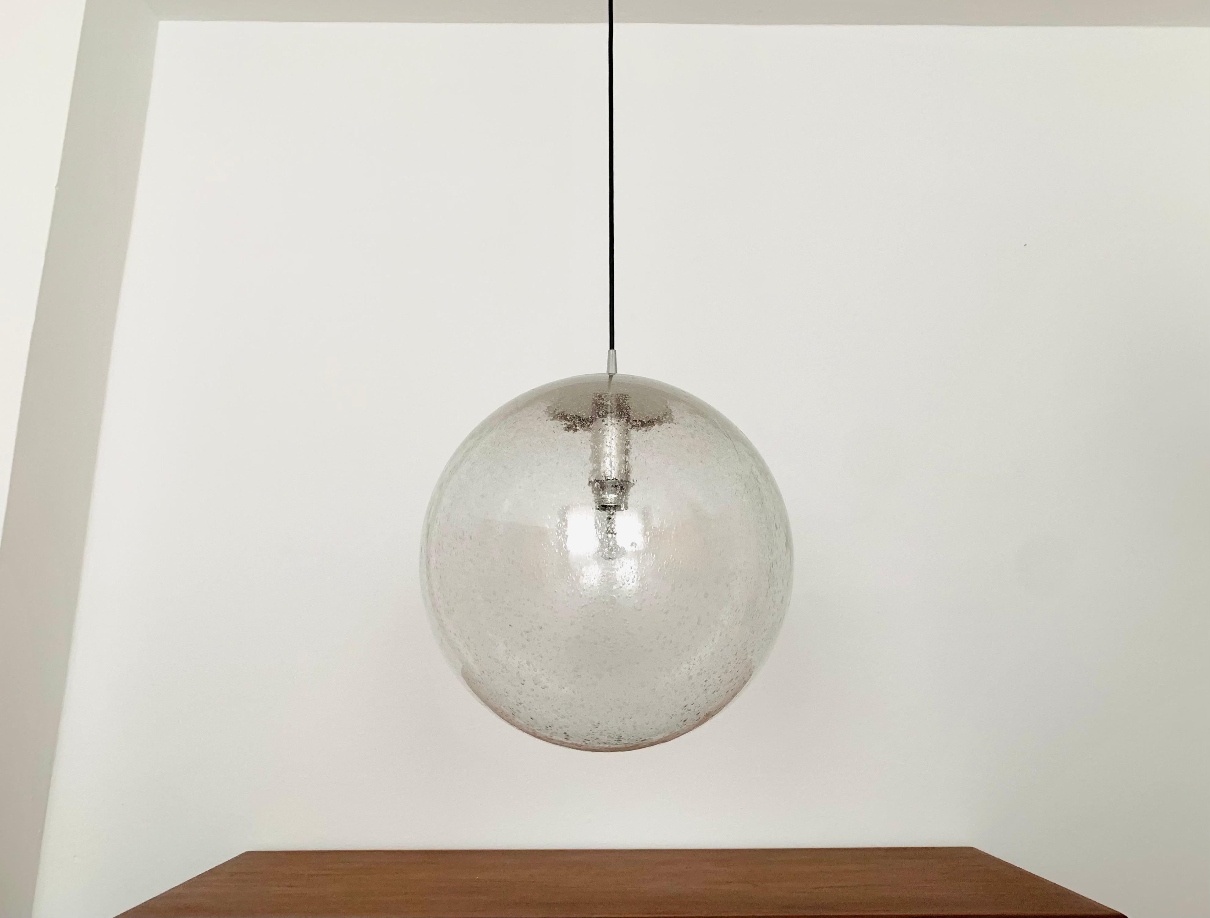 German Large Bubble Glass Pendant Lamp by Peill and Putzler For Sale