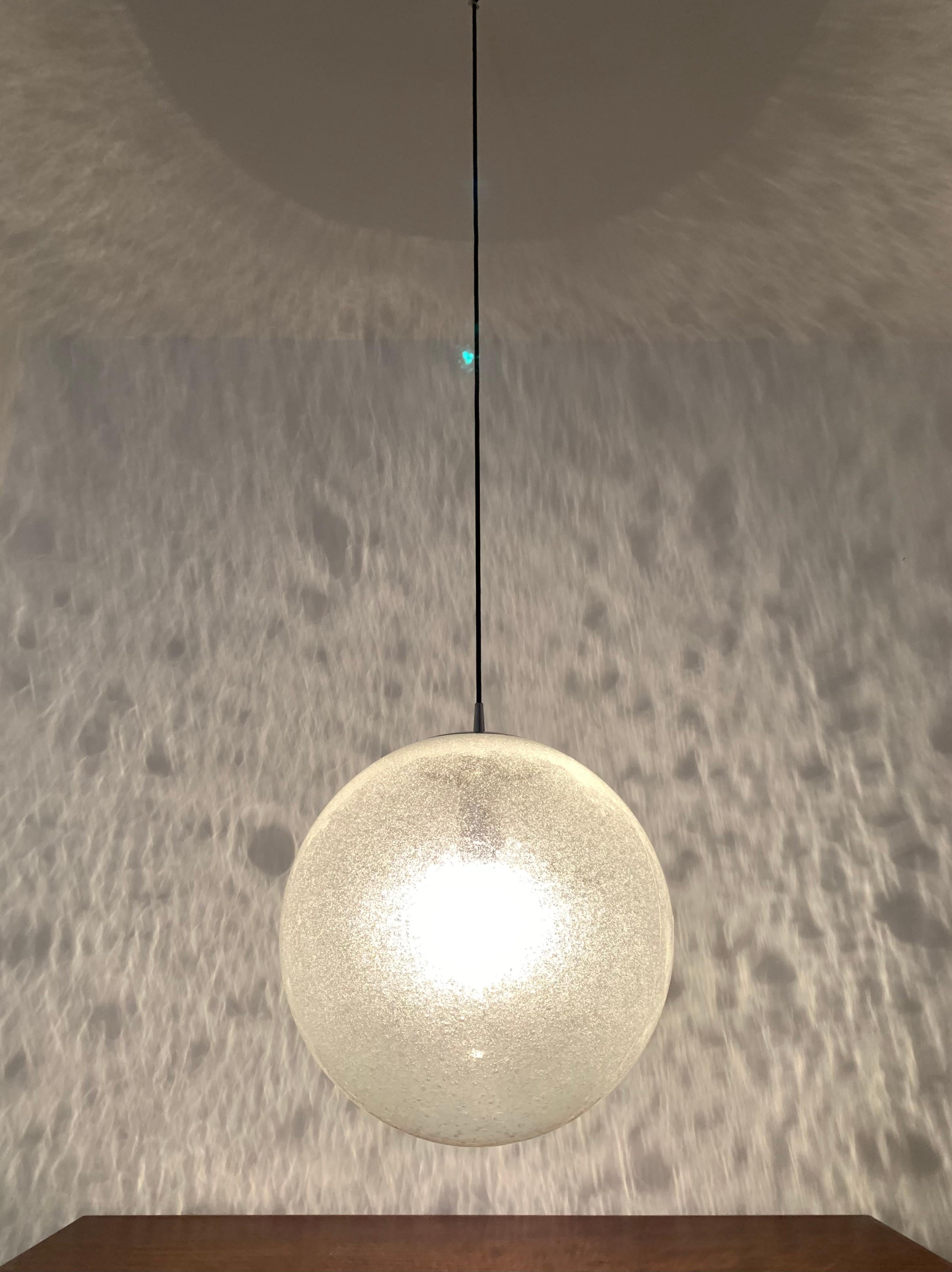 Metal Large Bubble Glass Pendant Lamp by Peill and Putzler For Sale
