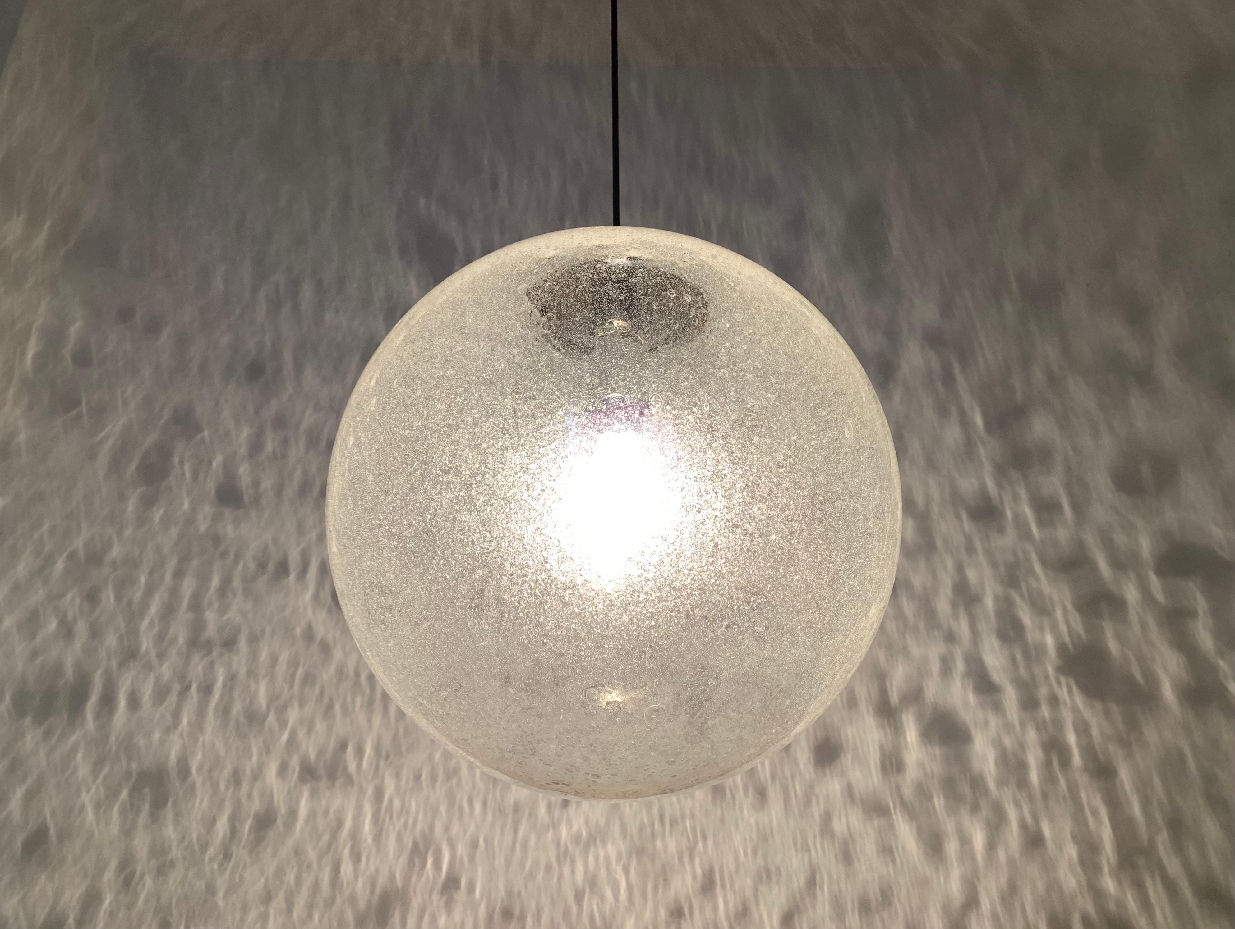 Large Bubble Glass Pendant Lamp by Peill and Putzler For Sale 1