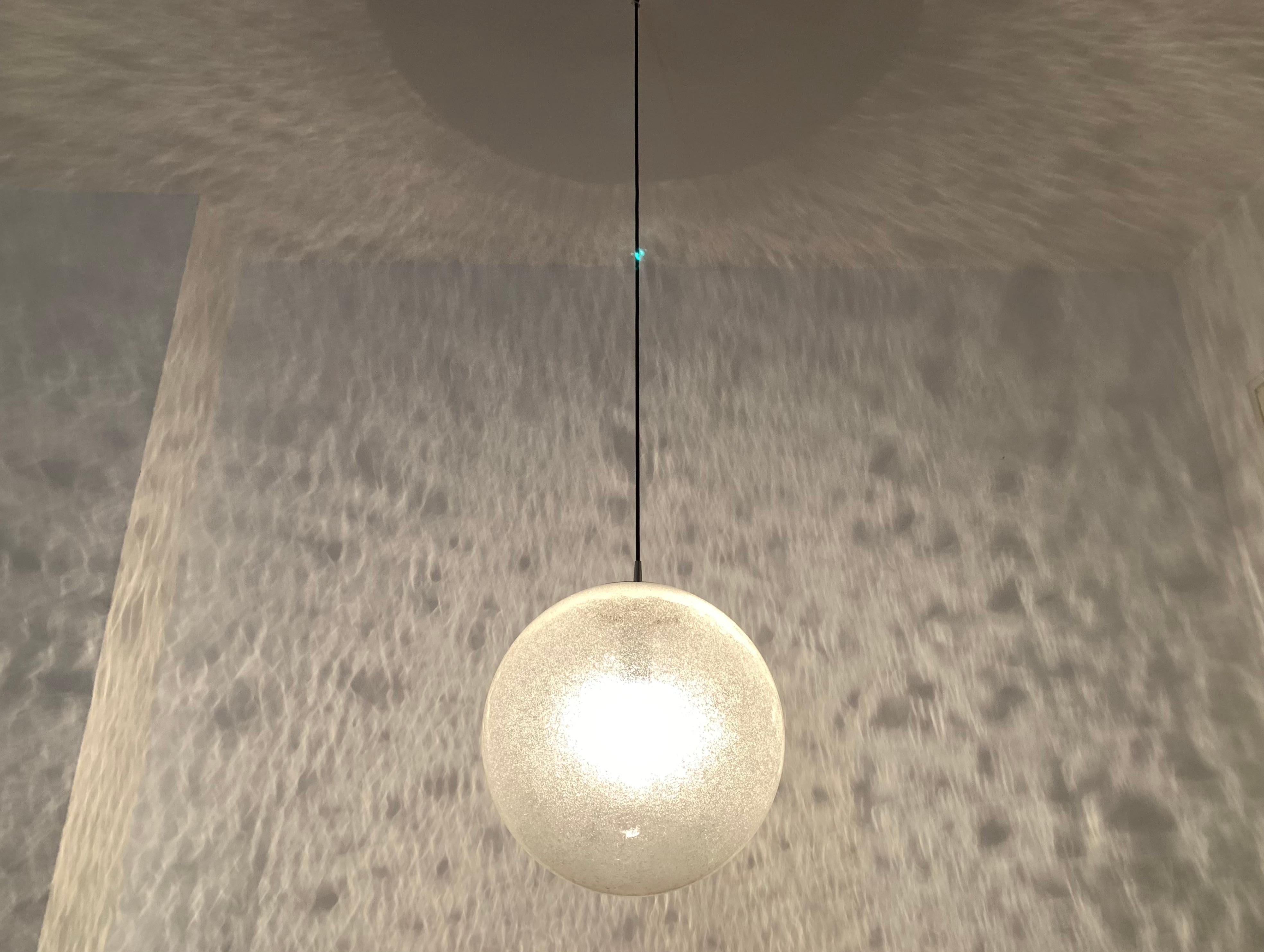 Large Bubble Glass Pendant Lamp by Peill and Putzler For Sale 2