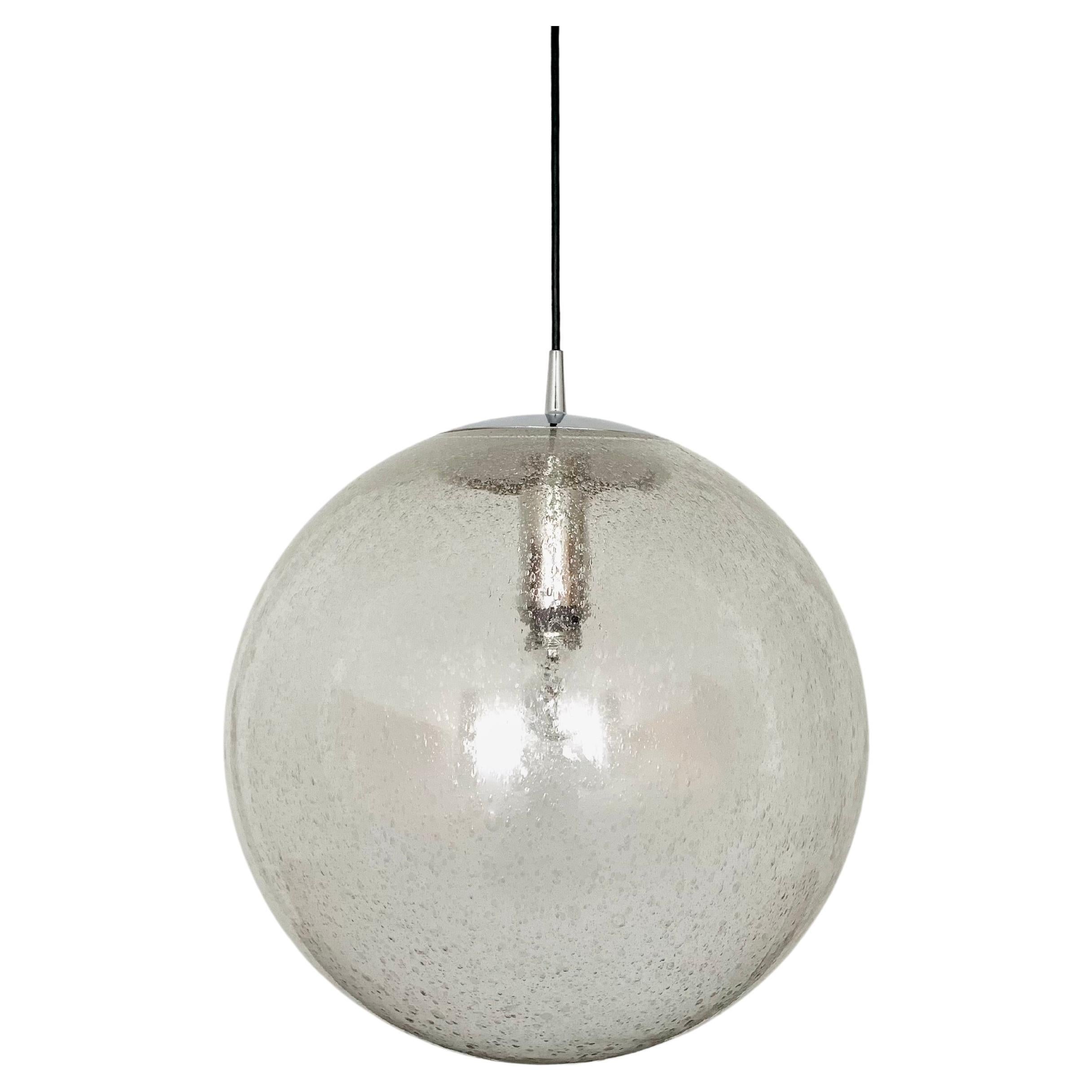 Large Bubble Glass Pendant Lamp by Peill and Putzler For Sale