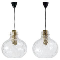 Large Bubble Glass Pendants by Limburg, circa 1970