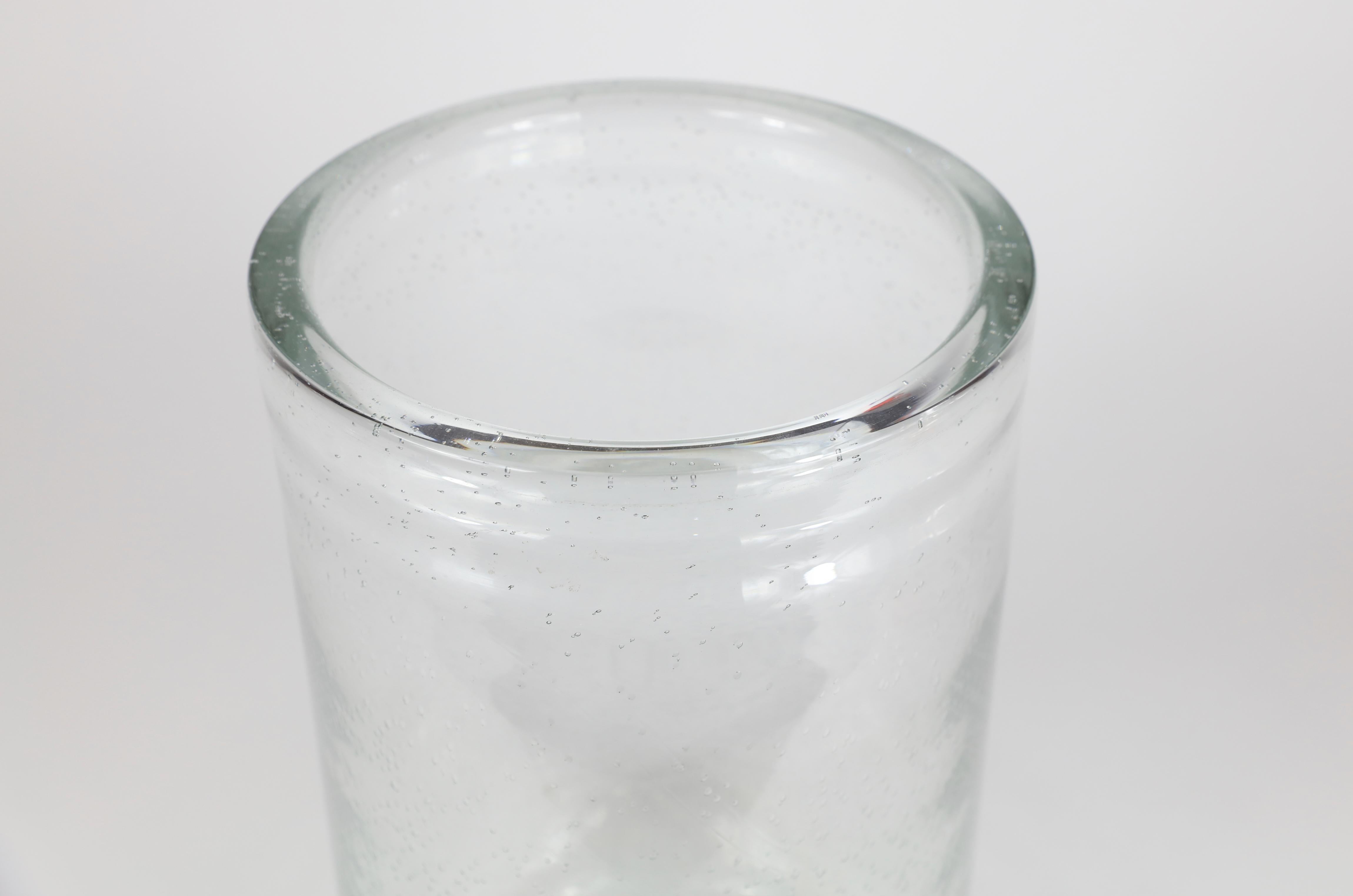 Large bubble glass vase

Measures: 15