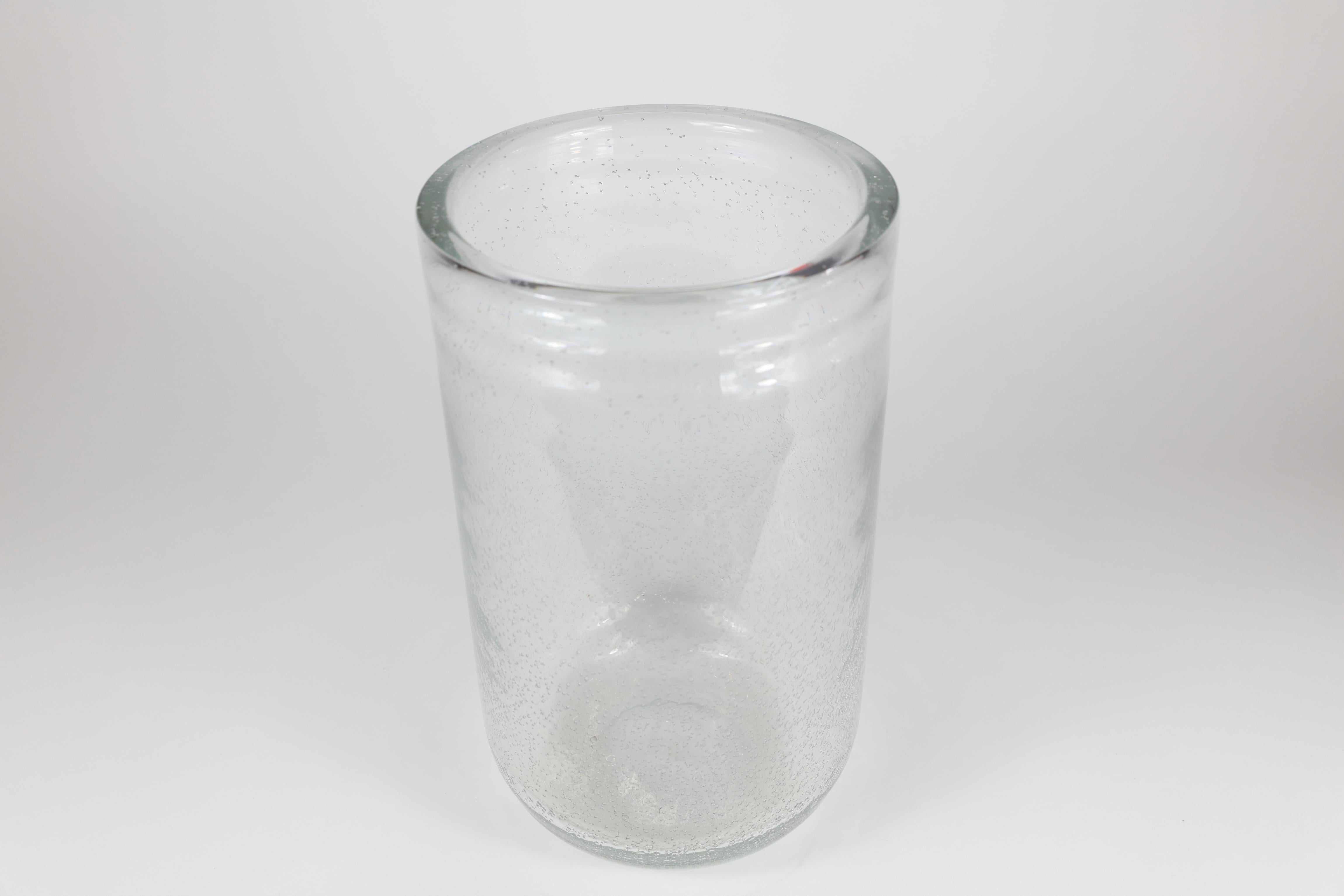 Unknown Large Bubble Glass Vase