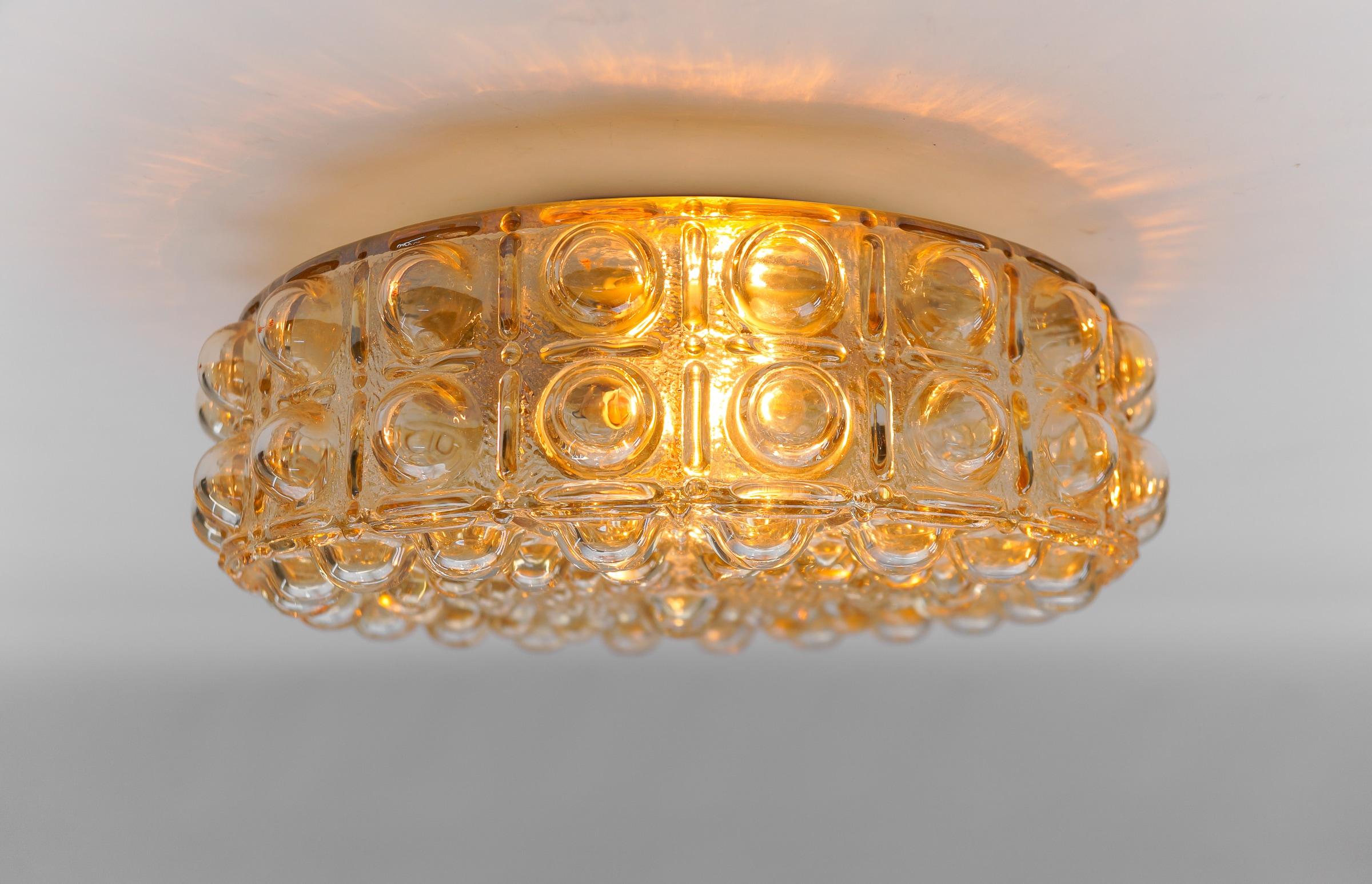 Large Bubble Glass Wall Lamp / Flush Mount by Helena Tynell, 1960s Limburg For Sale 3