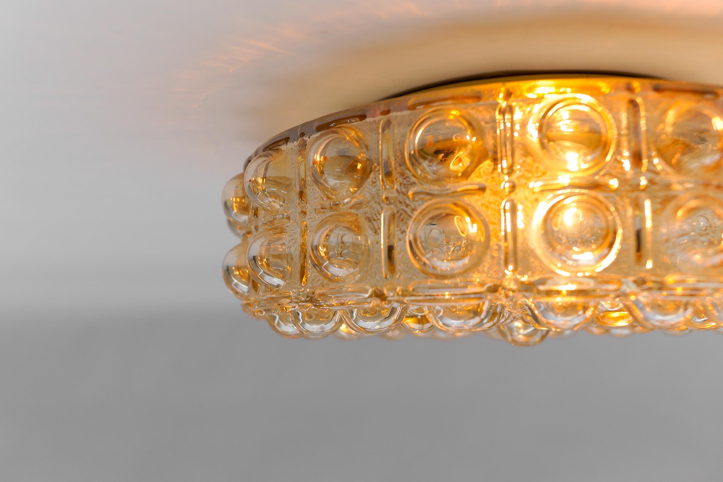 Large Bubble Glass Wall Lamp / Flush Mount by Helena Tynell, 1960s Limburg For Sale 4